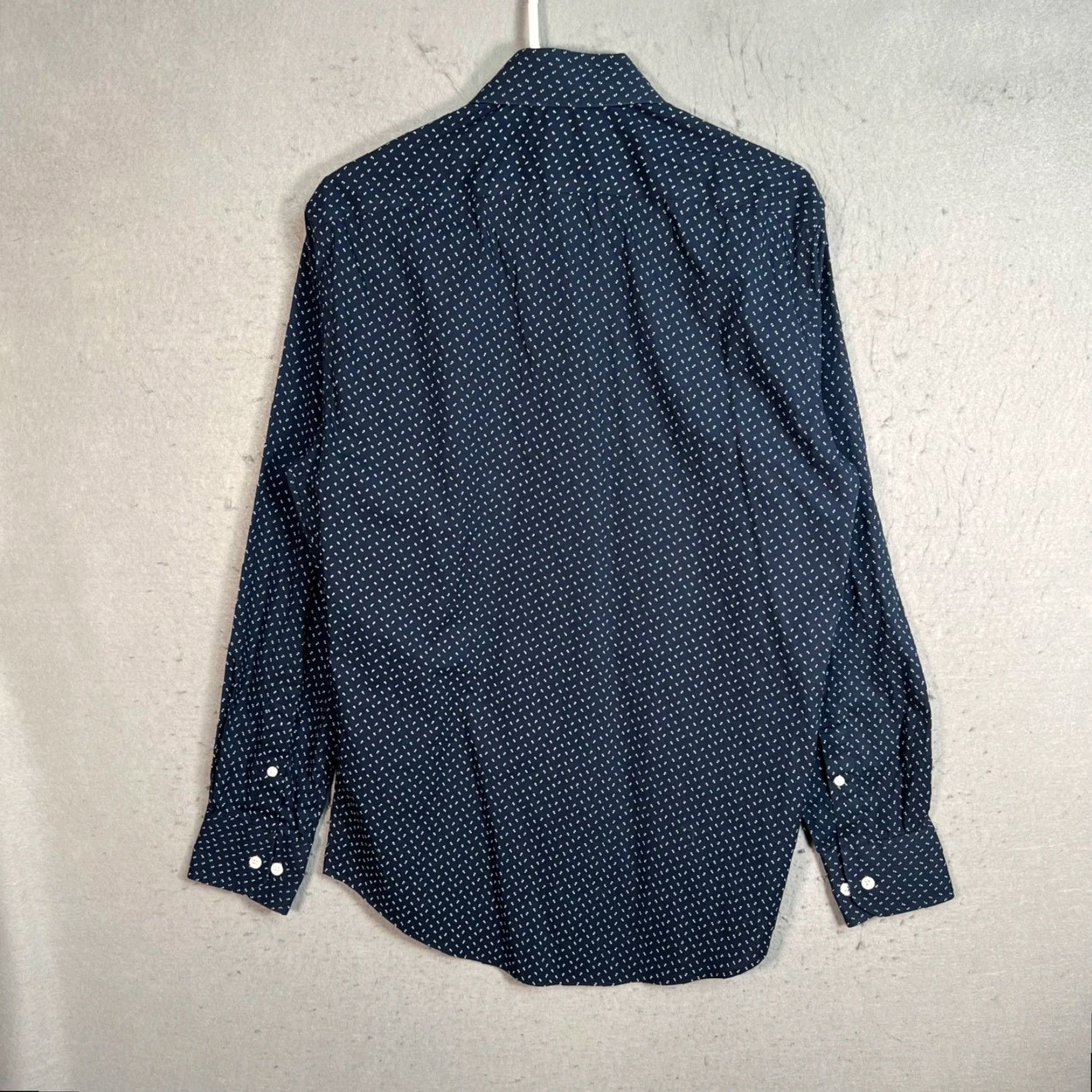Bonobos Bonobos Slim Fit Shirt Mens 15 / 34 Long Sleeve Blue W/ White Dotted Pattern Size US S / EU 44-46 / 1 - 2 Thumbnail