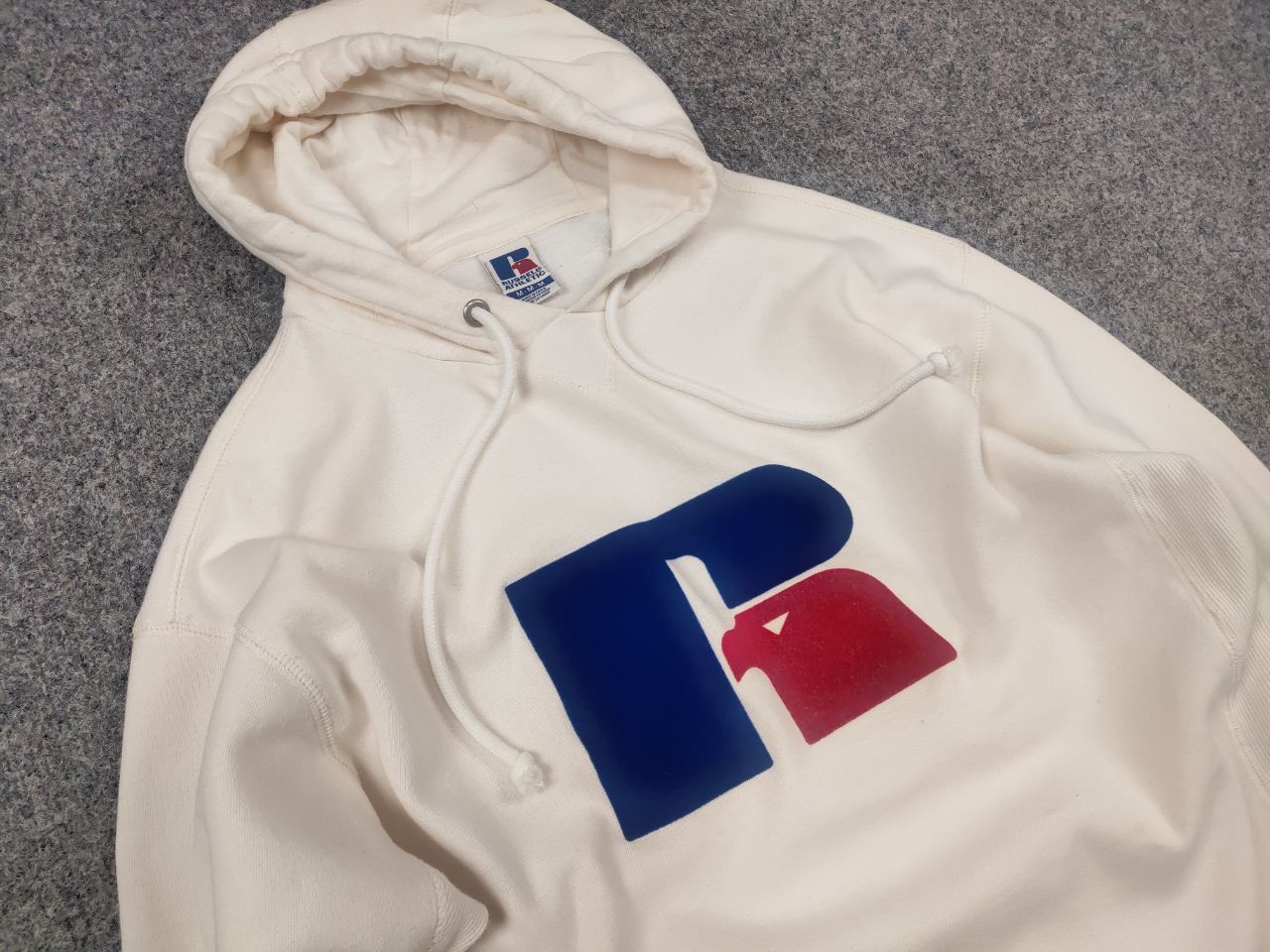 Russell Athletic Russell Athletic Big Logo Beige Hoodie Vintage USA Style Size US M / EU 48-50 / 2 - 4 Thumbnail