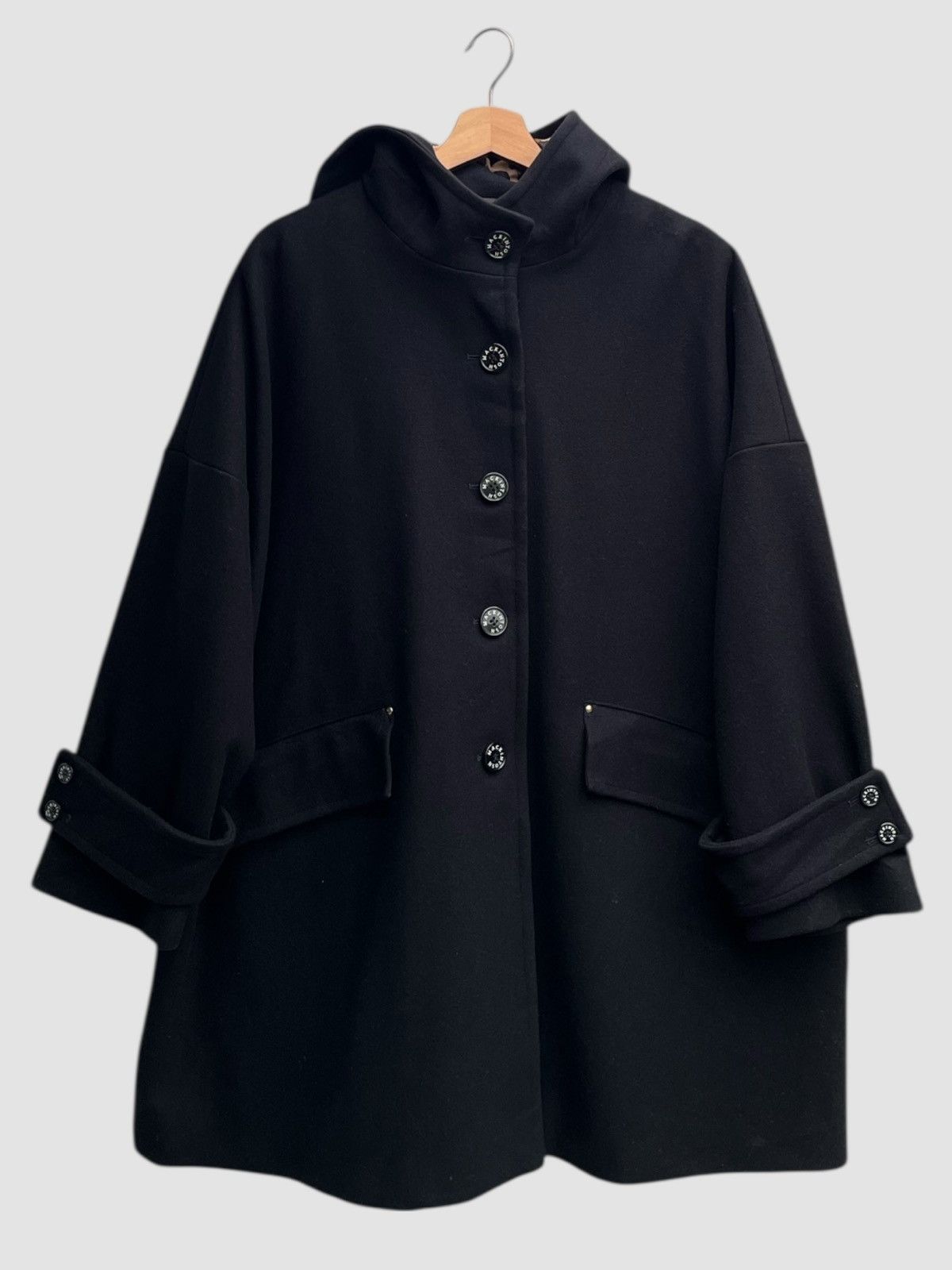 Mackintosh Mackintosh Humbie Black Wool Hooded Overcoat Size XS / US 0-2 / IT 36-38 - 7 Thumbnail