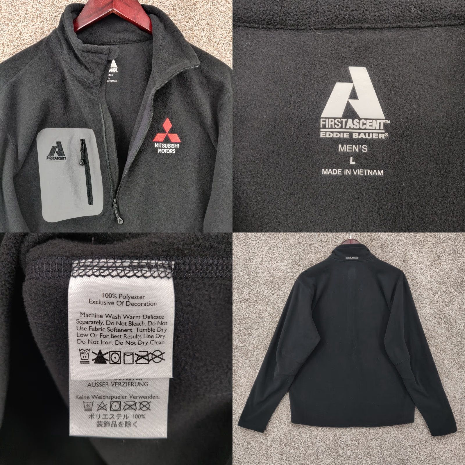 Eddie Bauer Eddie Bauer First Ascent Fleece Sweater Mens Large Black 1/4 Zip Hiking Outdoor Size US L / EU 52-54 / 3 - 8 Thumbnail