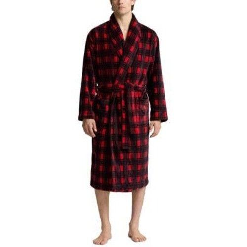 Polo Ralph Lauren Polo Ralph Lauren Robe Mens S/M Red Black Plaid Fleece Plush Size 40 - 4 Thumbnail