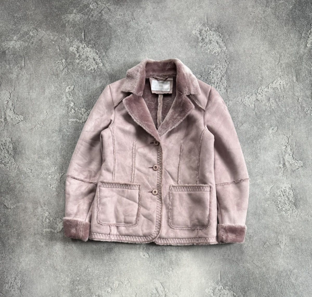 Miss Sixty TCM retro vintage fax fur coat linned sherpa jacket Y2K LGB Size S / US 4 / IT 40 - 1 Thumbnail