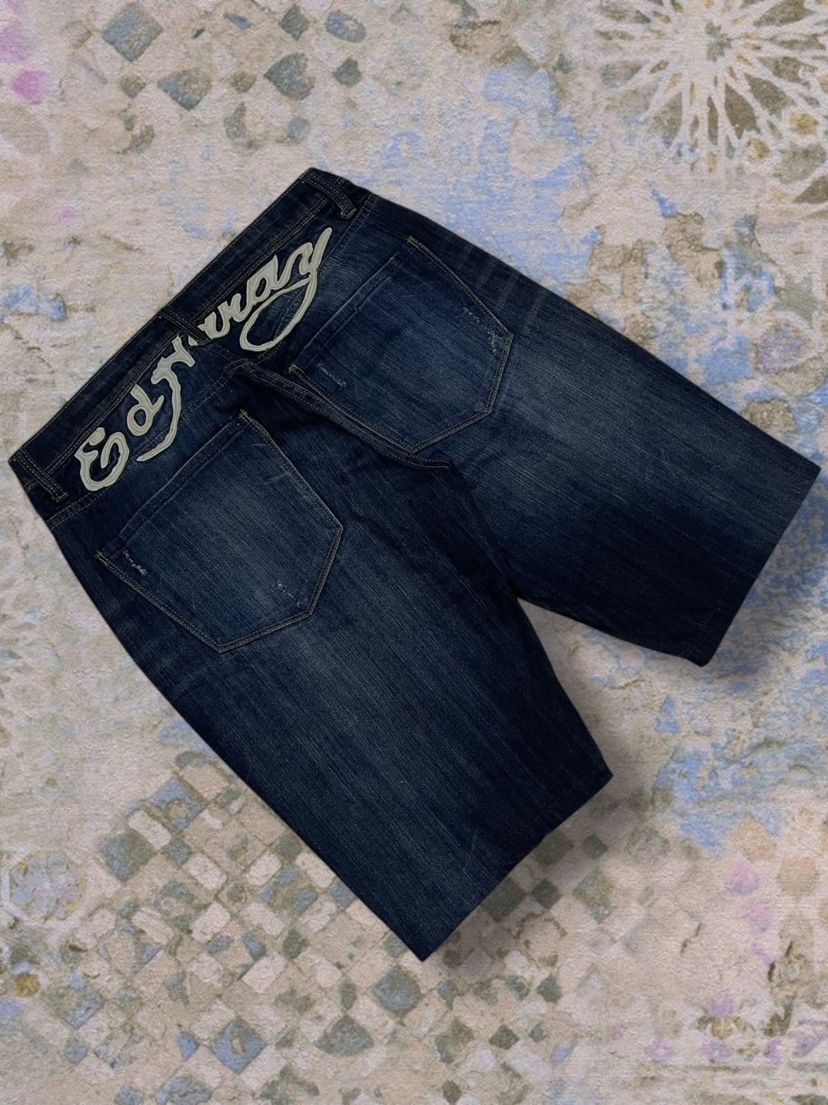 Christian Audigier Vintage 90s Authentic Designer Christian Audiger Skull Denim Size US 33 - 7 Thumbnail