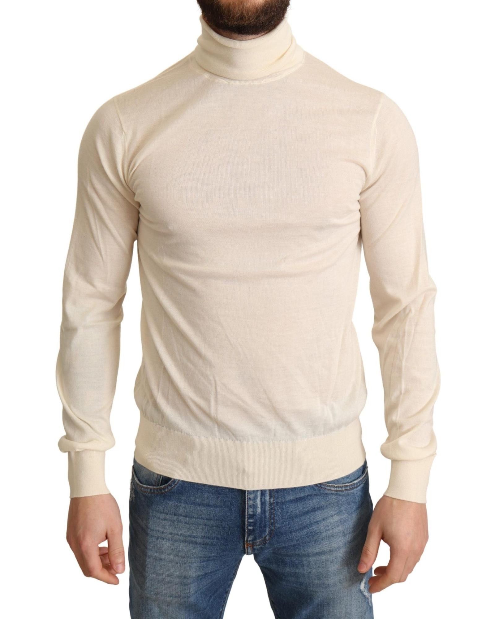 image of Dolce Gabbana Cashmere Turtleneck Pullover Sweater in Cream, Men's (Size XS)