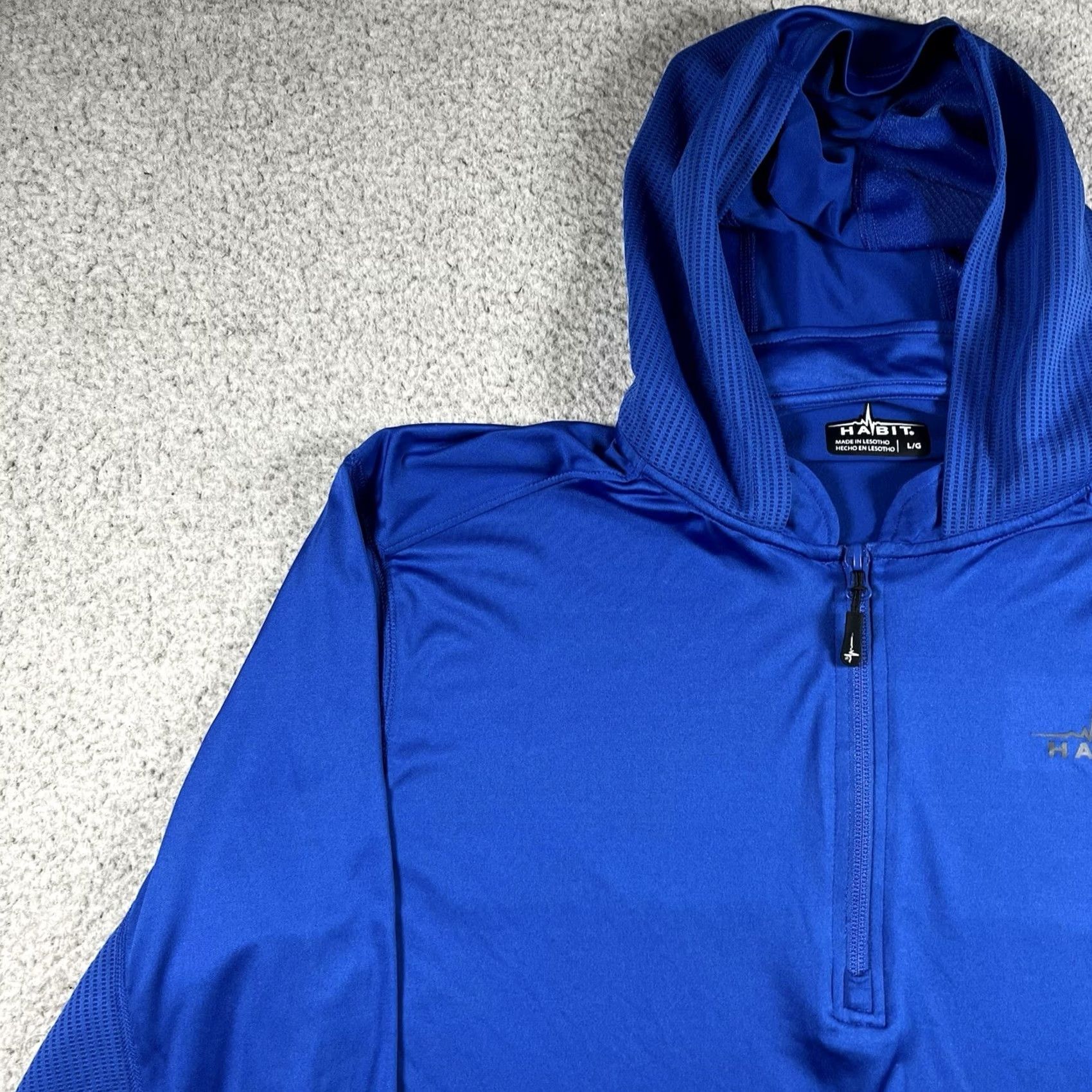 Habitat Habit Hoodie Mens L Blue Long Sleeve Lightweight Performance Fishing Outdoor Size US L / EU 52-54 / 3 - 3 Thumbnail