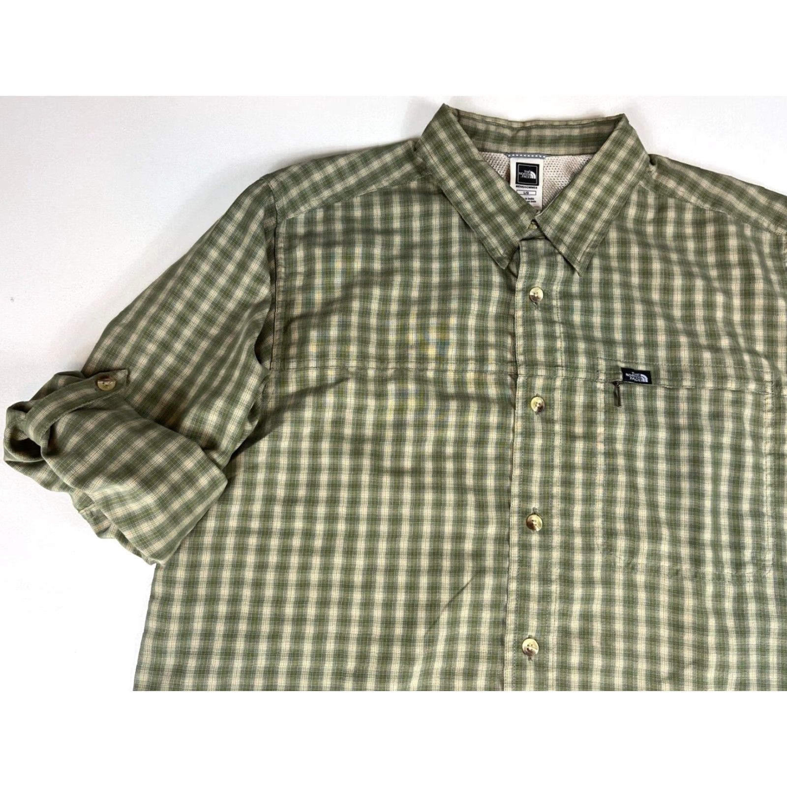 The North Face VINTAGE The North Face Button-Up Shirt Plaid Roll Up Sleeves Sz L Mens Size US L / EU 52-54 / 3 - 4 Thumbnail