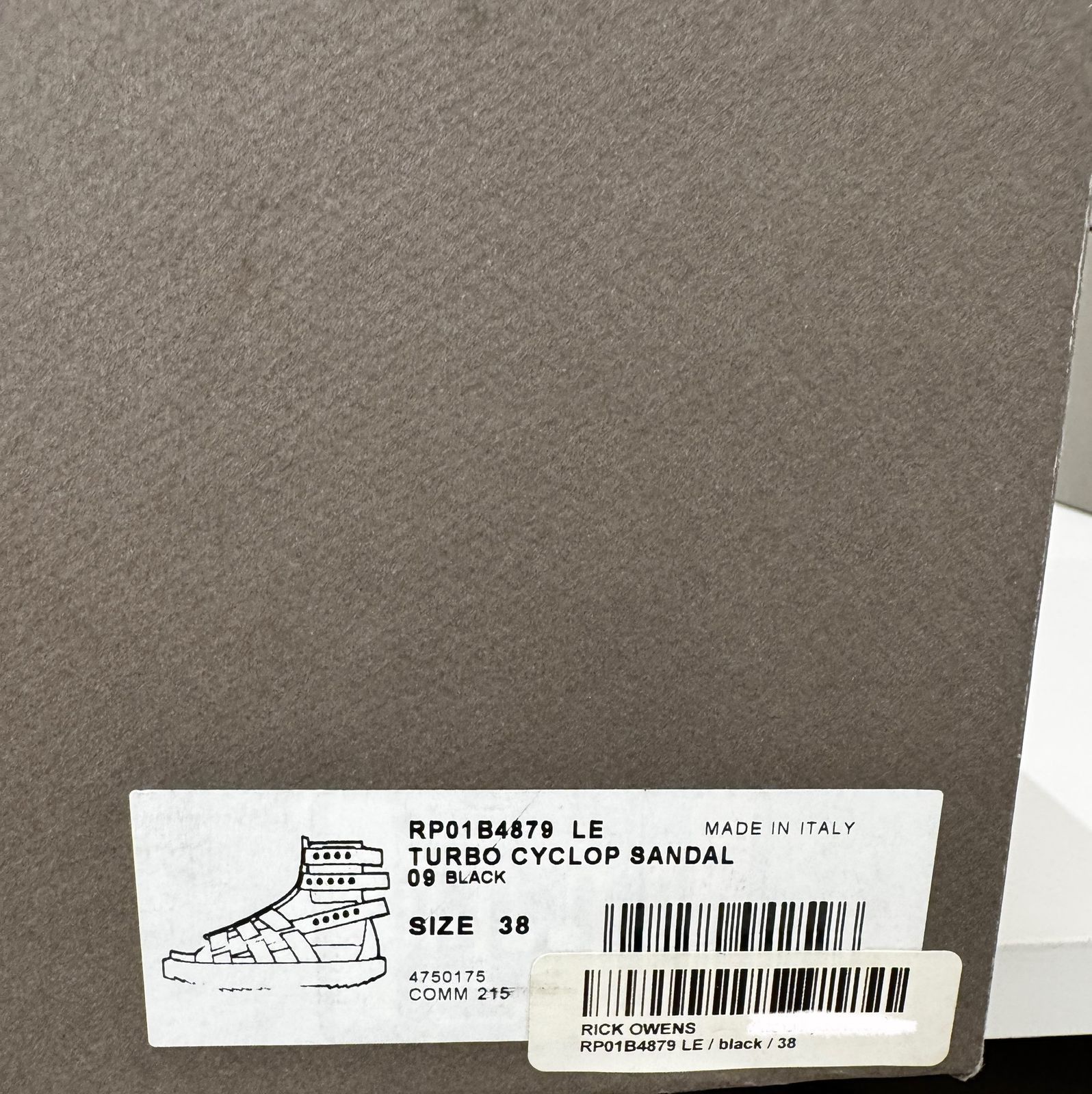 Rick Owens TURBO CYCLOP SANDAL Size US 8 / IT 38 - 8 Thumbnail