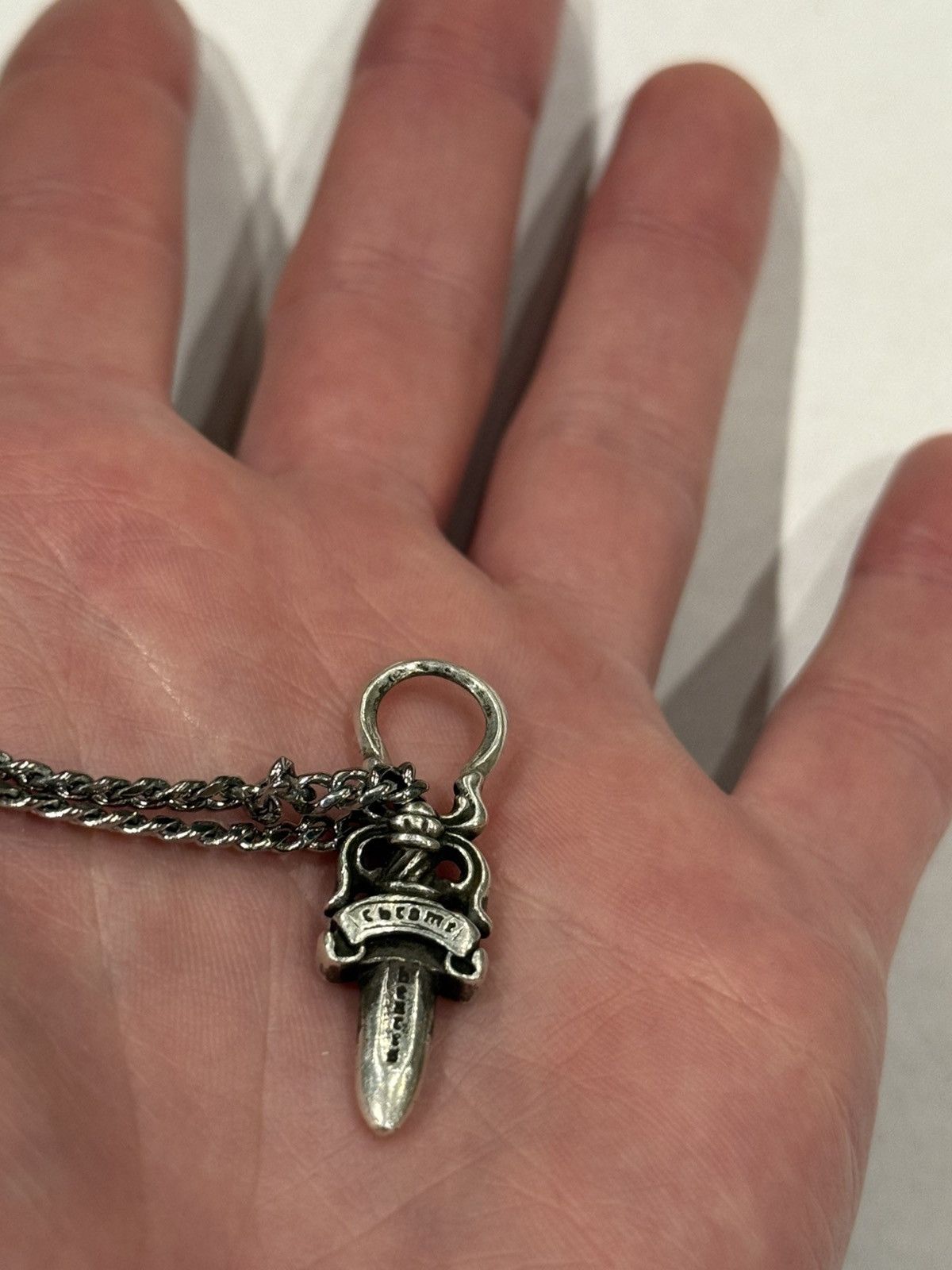 Chrome Hearts Chrome Hearts Dagger Pendant Silver Cuban Chain Necklace 925 Size ONE SIZE - 7 Thumbnail