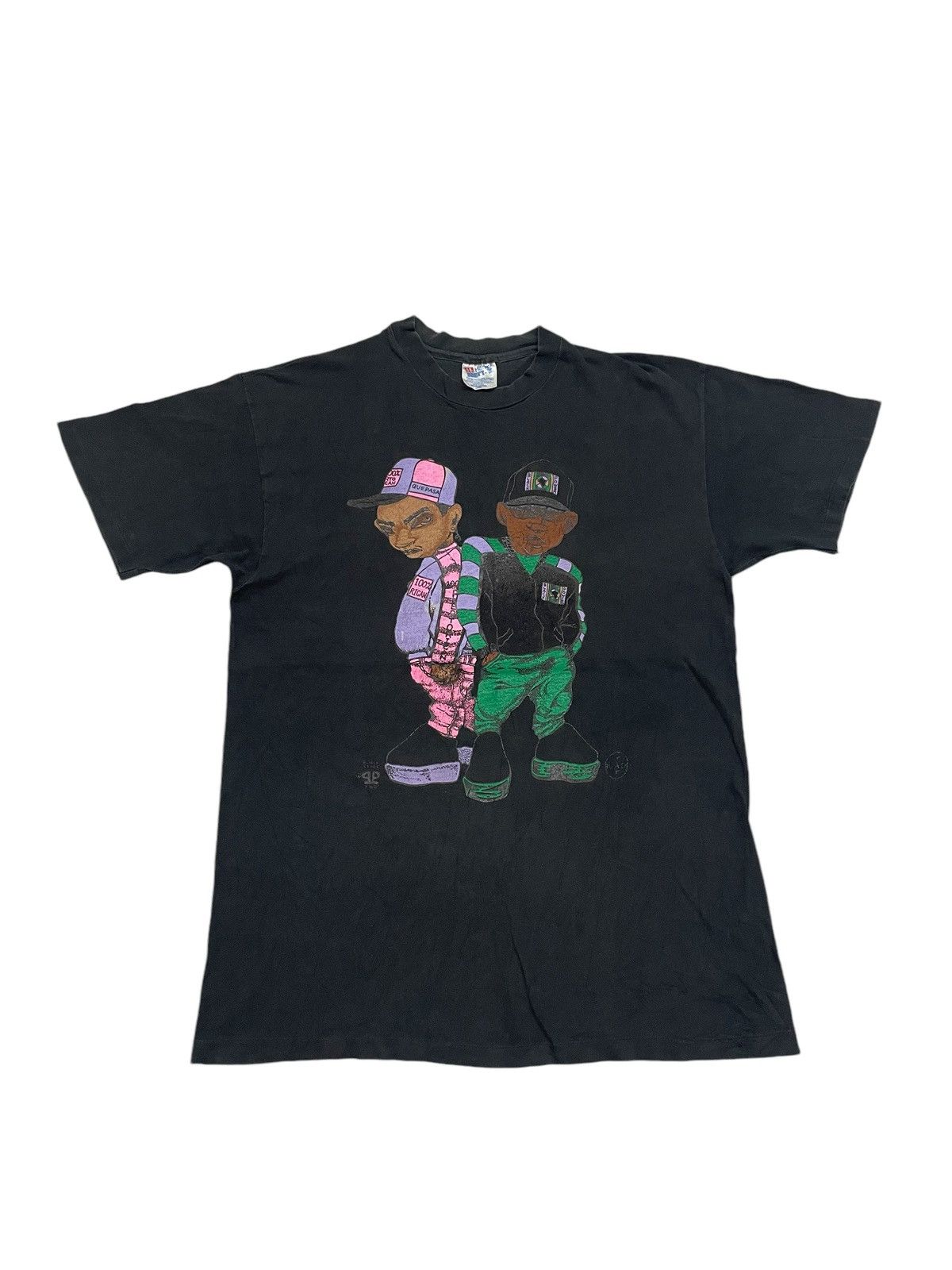 Vintage 90s Black Staff Rap tee Hip Hop T-shirt