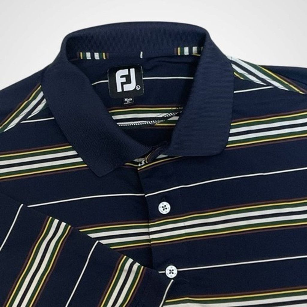 Footjoy FootJoy Navy Striped Short Sleeve Golf Polo Shirt Men Large Size US L / EU 52-54 / 3 - 1 Thumbnail