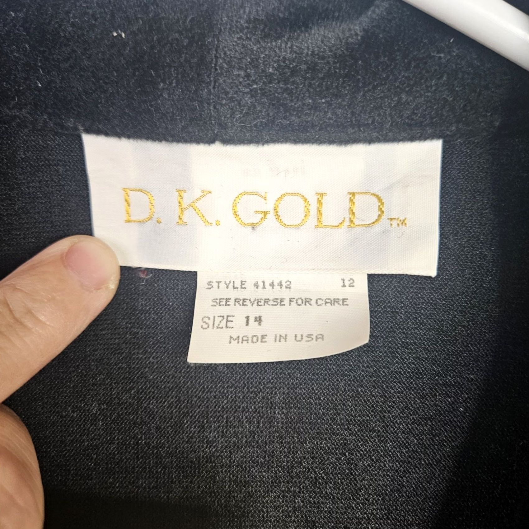 Velvet D.K.GOLD Black Velvet Jacket Women's Regular Size 14 Lightweight Button Lining Polyester/Nylon Blazer Coat Size XL / US 12-14 / IT 48-50 - 5 Thumbnail