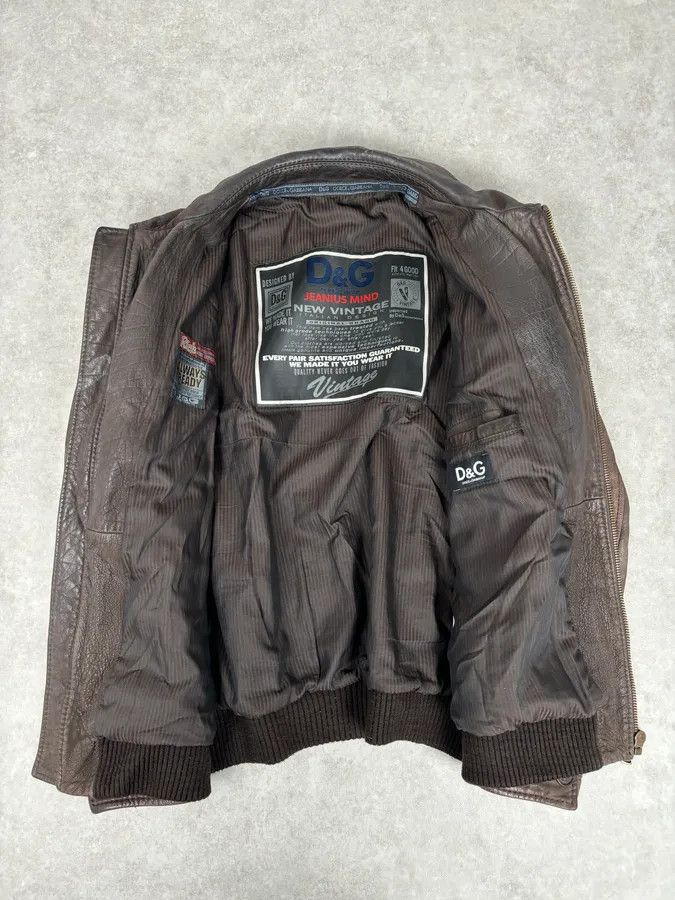 Dolce & Gabbana 2000s Dolce & Gabbana Buffalo Brown Aviator Leather Jacket Size US L / EU 52-54 / 3 - 8 Thumbnail