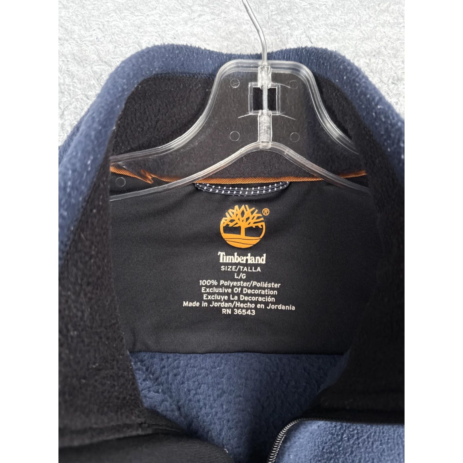 Timberland Timberland Jacket Mens Large Navy Blue Fleece Full Zip Stand Collar Embroidered Logo Tree Chest Size US L / EU 52-54 / 3 - 6 Thumbnail