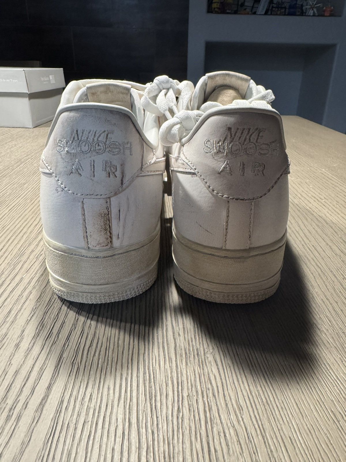 Nike Nike Air Force 1 Low .SWOOSH Dirty Triple White Size US 12 / EU 45 - 4 Thumbnail