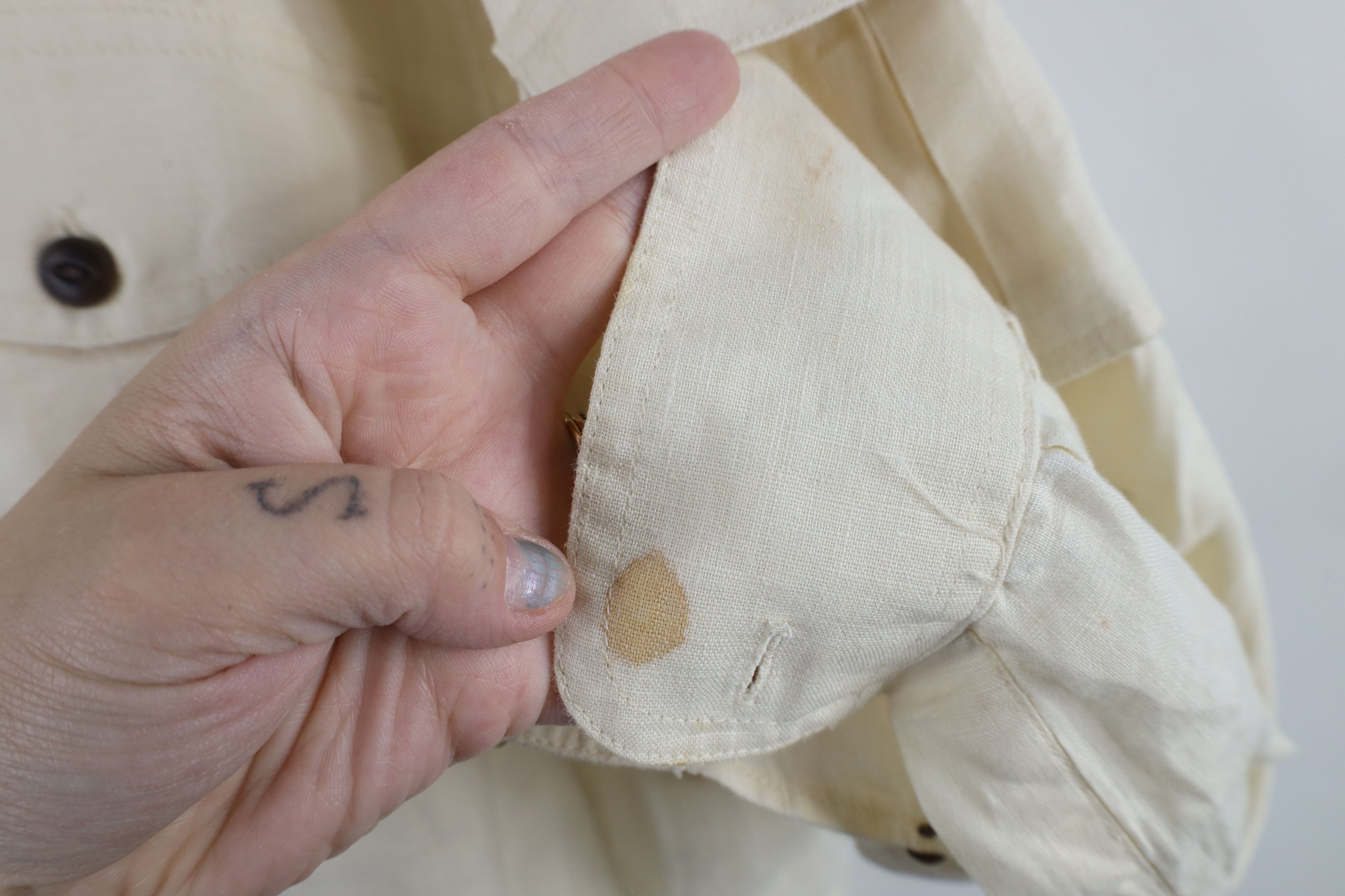 Orvis × Vintage Vintage Orvis Linen Safari Bush Collared BUtton Shirt Cream Size US XL / EU 56 / 4 - 7 Thumbnail