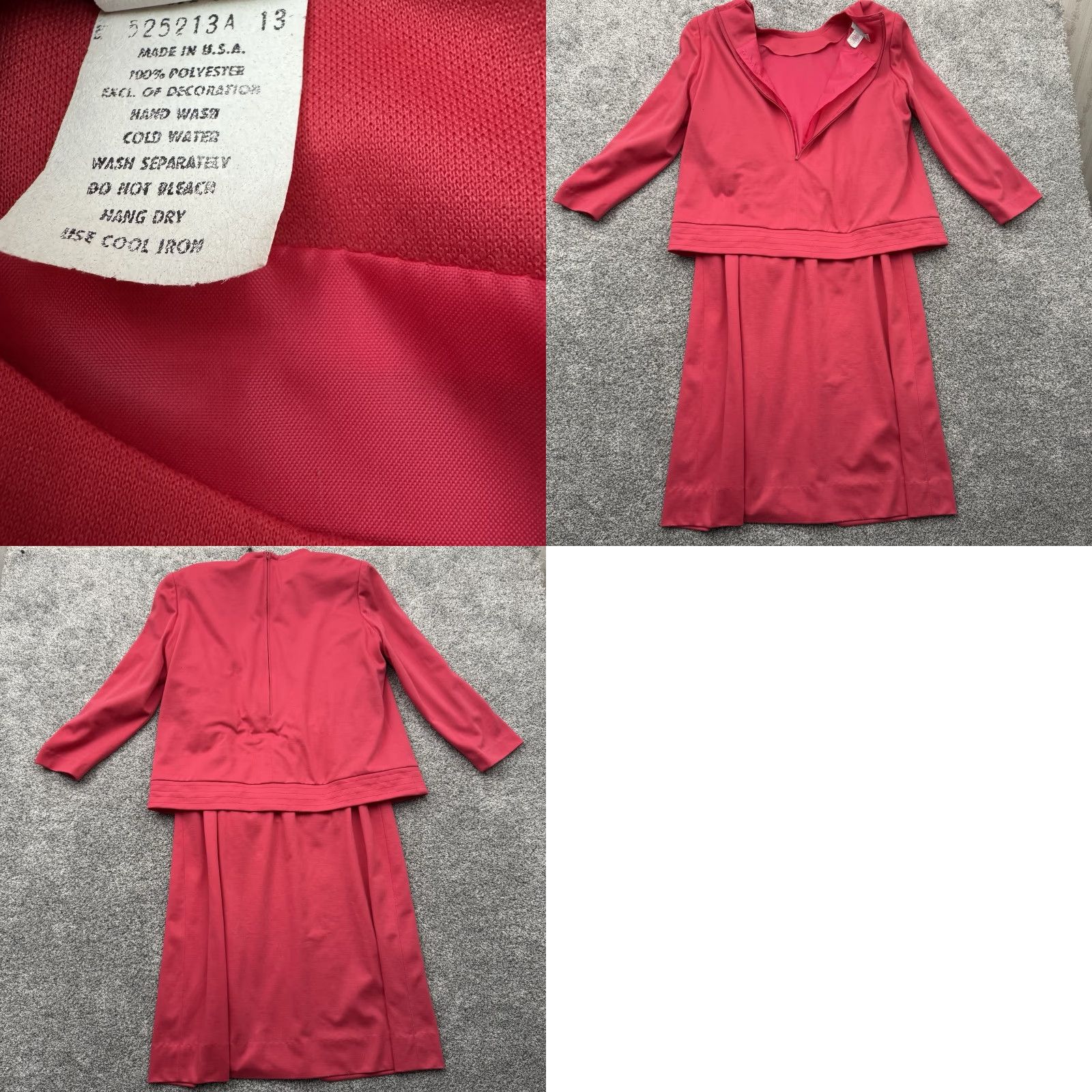 Vintage VINTAGE Diane Roberts Skirt Set Women Sz 13 Office Chic 80s Pink Polyester Midi Sheath Bow USA Womens Size 34" / US 12 / IT 48 - 8 Thumbnail
