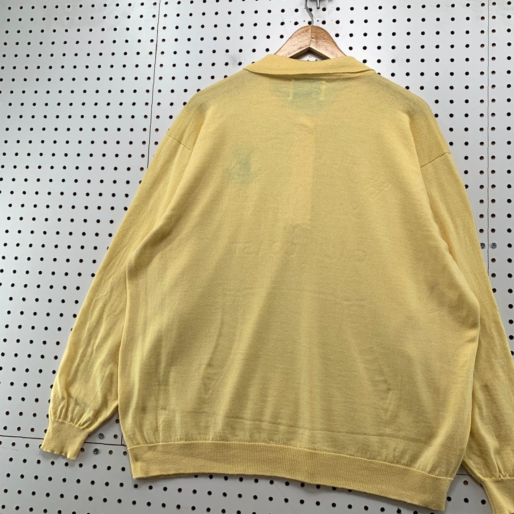 Vintage Vintage St Andrews Woollen Mill Wool Polo Sweater Mens Large Yellow Scotland Size US L / EU 52-54 / 3 - 2 Thumbnail