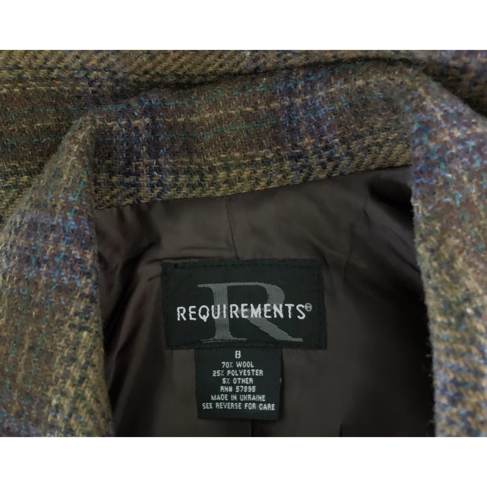 Vintage VINTAGE Requirements Jacket Women 8 Wool Plaid Zip Pockets Tweed Lined Bohemian Preppy Fall Winter Size M / US 6-8 / IT 42-44 - 4 Thumbnail