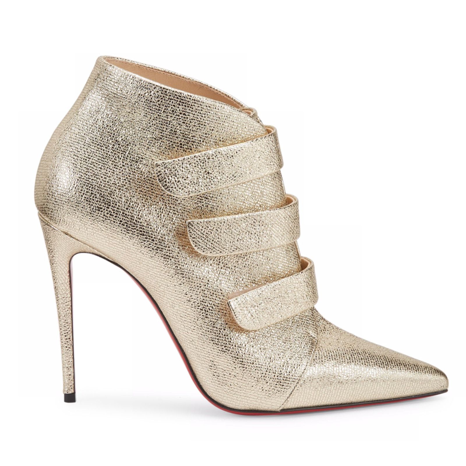Christian Louboutin Christian Louboutin Triniboot 100 Platine Gold Strap Ankle Size US 9 / IT 39 - 3 Thumbnail