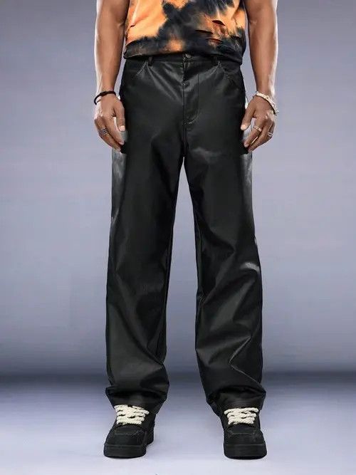 Japanese Brand × Vintage Vintage RETRO Casual leather pants Size US 36 / EU 52 - 2 Thumbnail