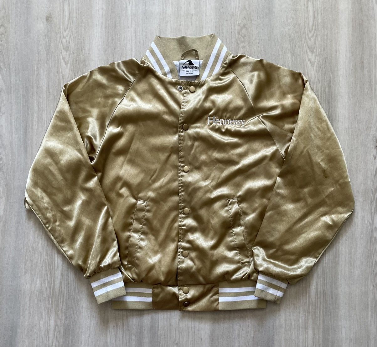 Augusta Sportswear Augusta Hennessy Gold Satin Bomber Jacket Lined sz S Size US S / EU 44-46 / 1 - 1 Thumbnail