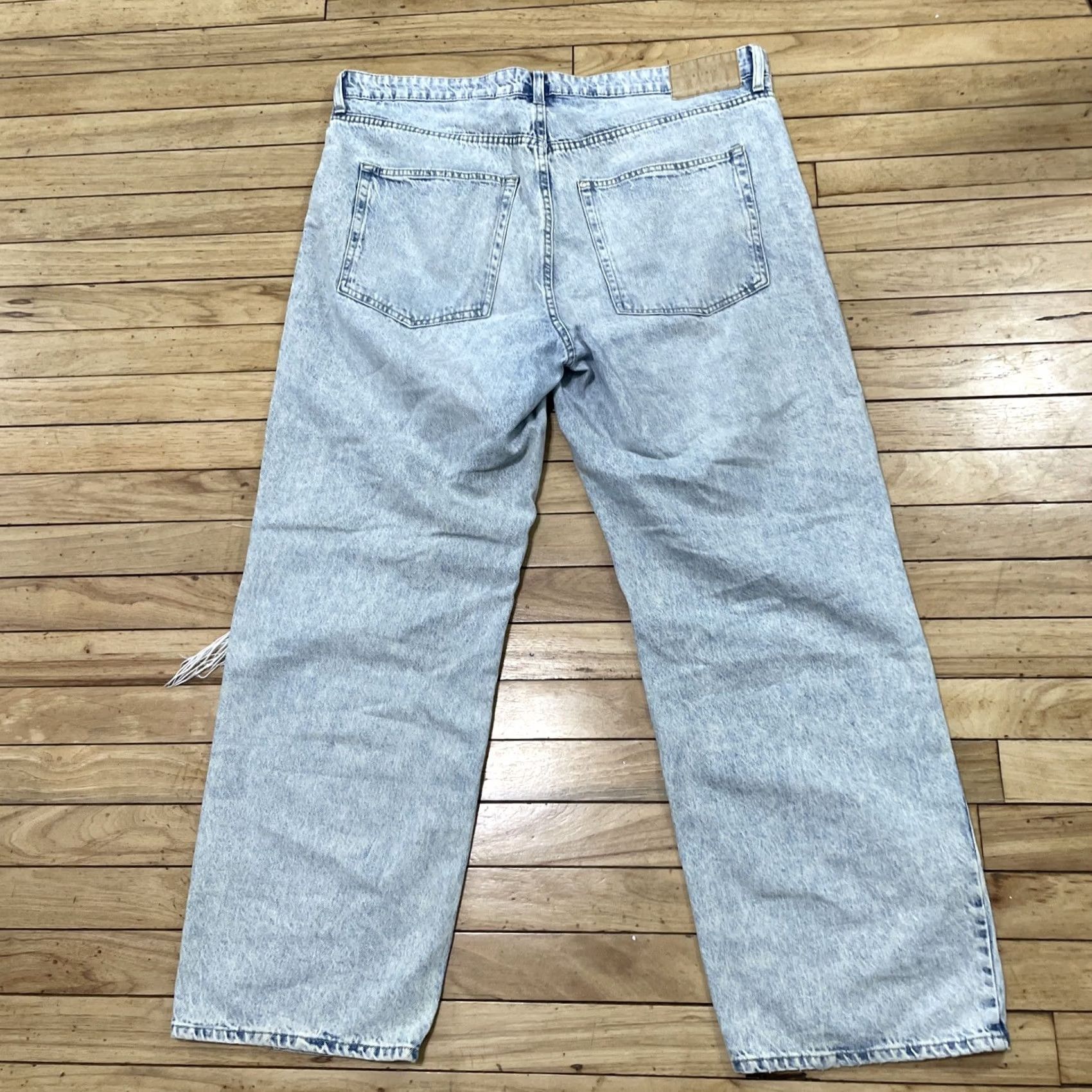 Denime &Denim Jeans Women 16 Y2k Distressed High Waist Loose Straight Light Blue 38x29 Jeans Size 38" / US 16 / IT 52 - 2 Thumbnail