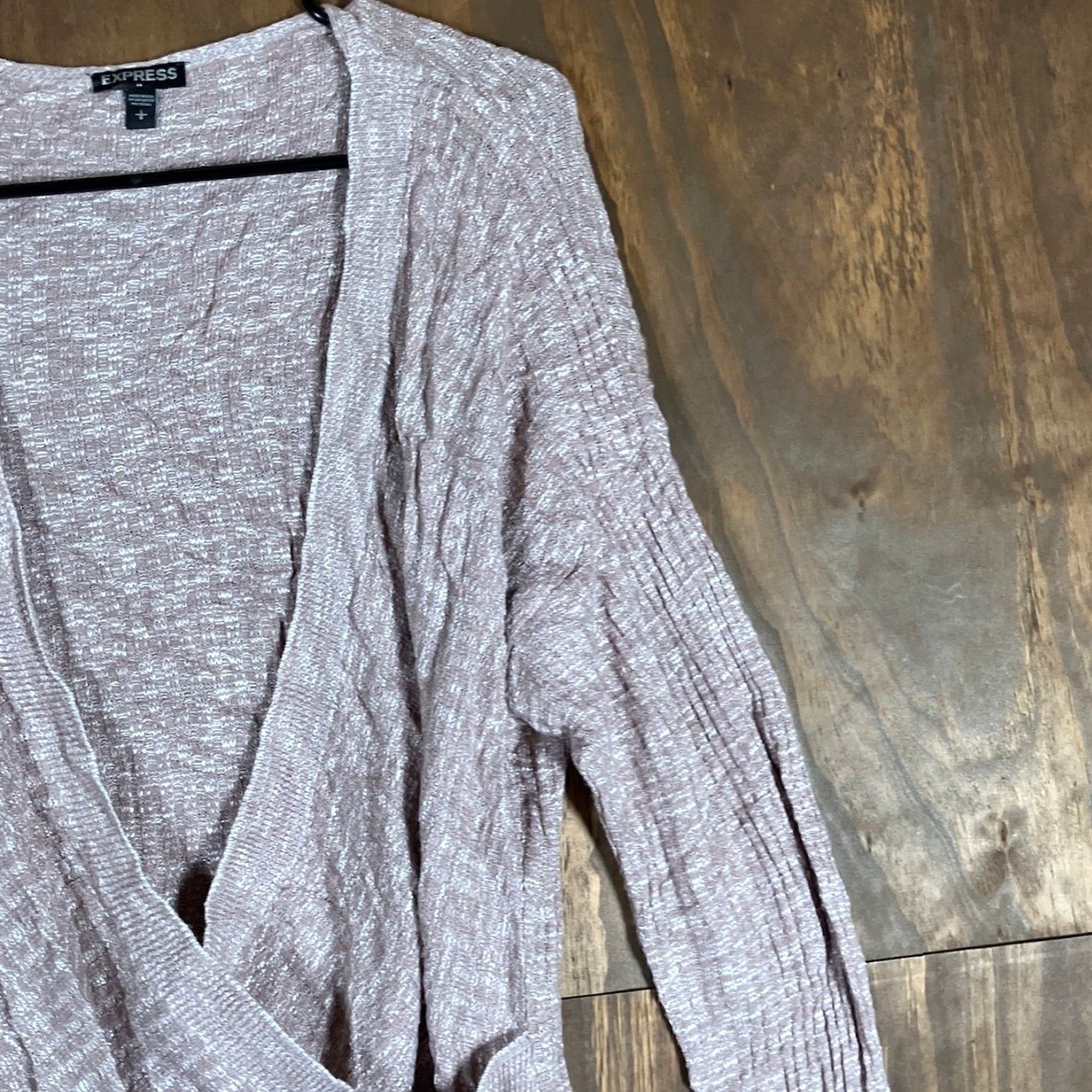 Express Express Women Sweater Tan Deep V Wrap Long Sleeve Knitted Large Size L / US 10 / IT 46 - 5 Thumbnail
