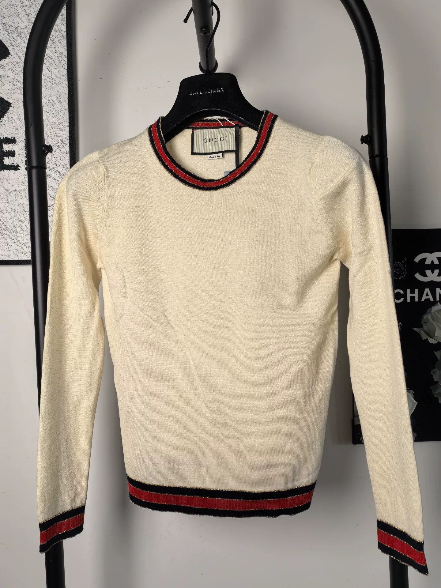 Gucci Gucci Wool Sweater with Red Green Stripes Size US M / EU 48-50 / 2 - 1 Thumbnail