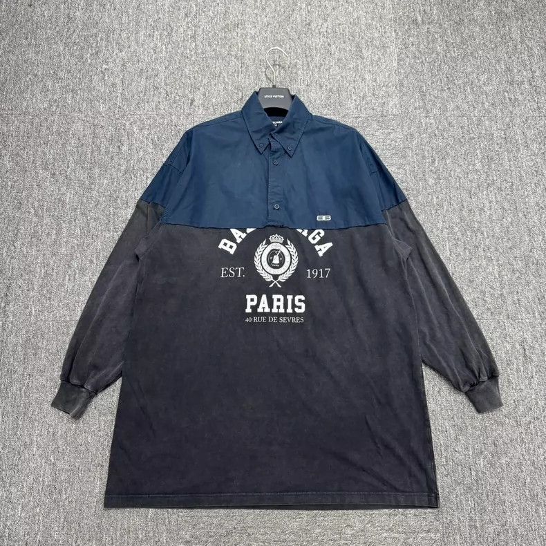 Balenciaga Balenciaga Washed Patchwork Long Sleeve - dmc Size US L / EU 52-54 / 3 - 1 Thumbnail