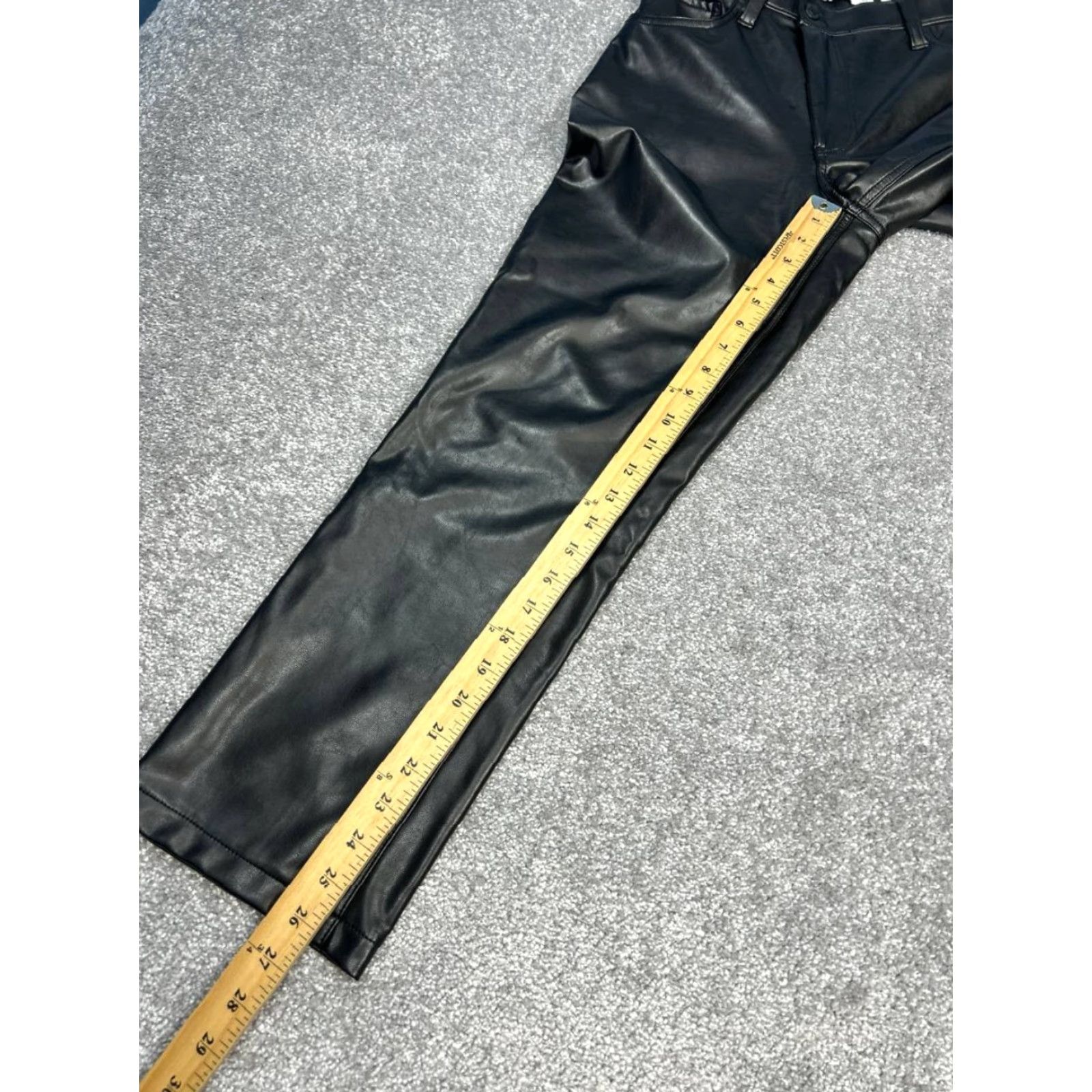 Abercrombie & Fitch Abercrombie & Fitch Curve Love Pants Womens 26 Black Leather 90s Straight Pants Womens 26 Black 90s Classic Modern Mens Womens Girls Boys Size 26" / US 2 / IT 38 - 7 Thumbnail