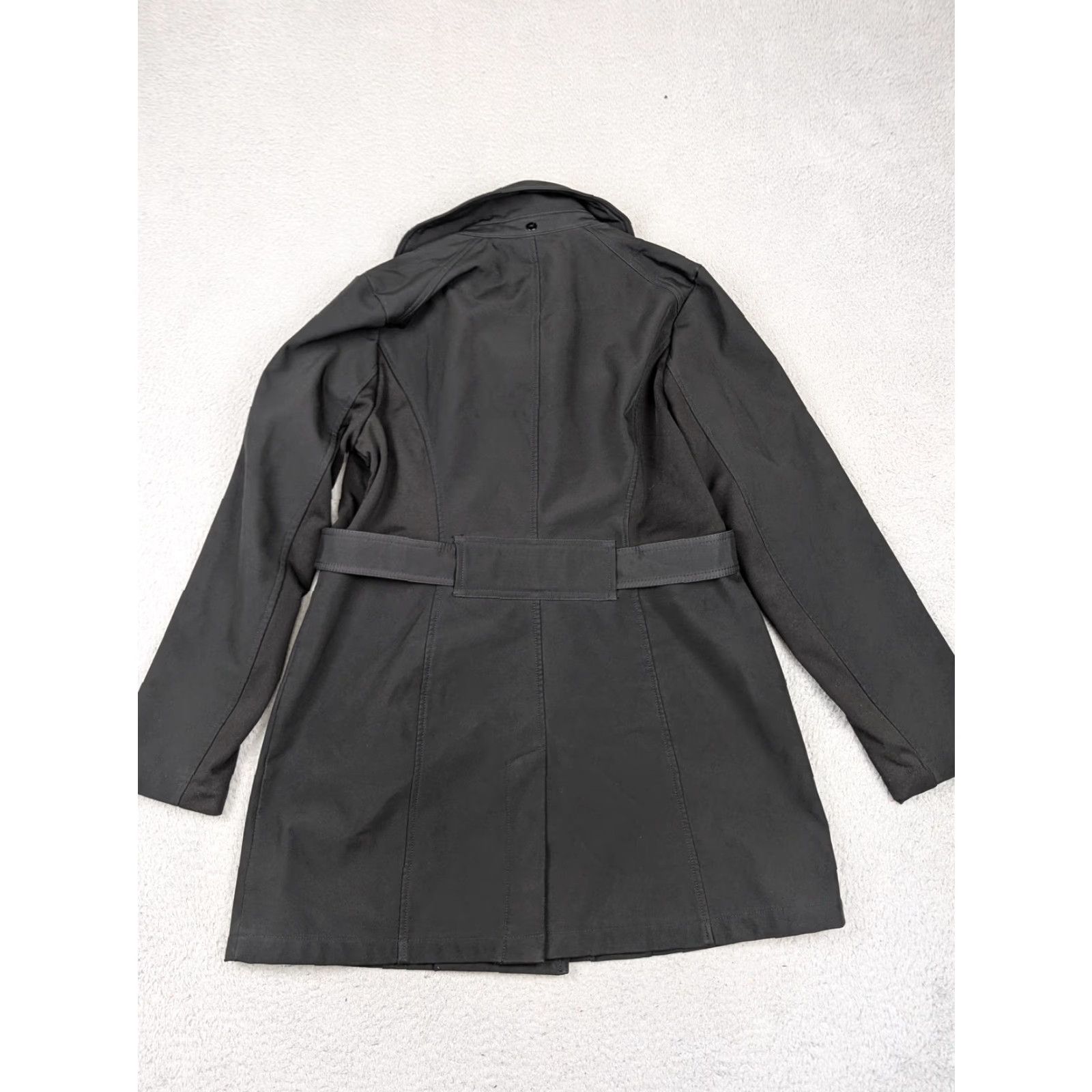 Liz Claiborne Liz Claiborne Coat Womens Medium Black Belted Trench Double Breasted Mid Length Size M / US 6-8 / IT 42-44 - 4 Thumbnail