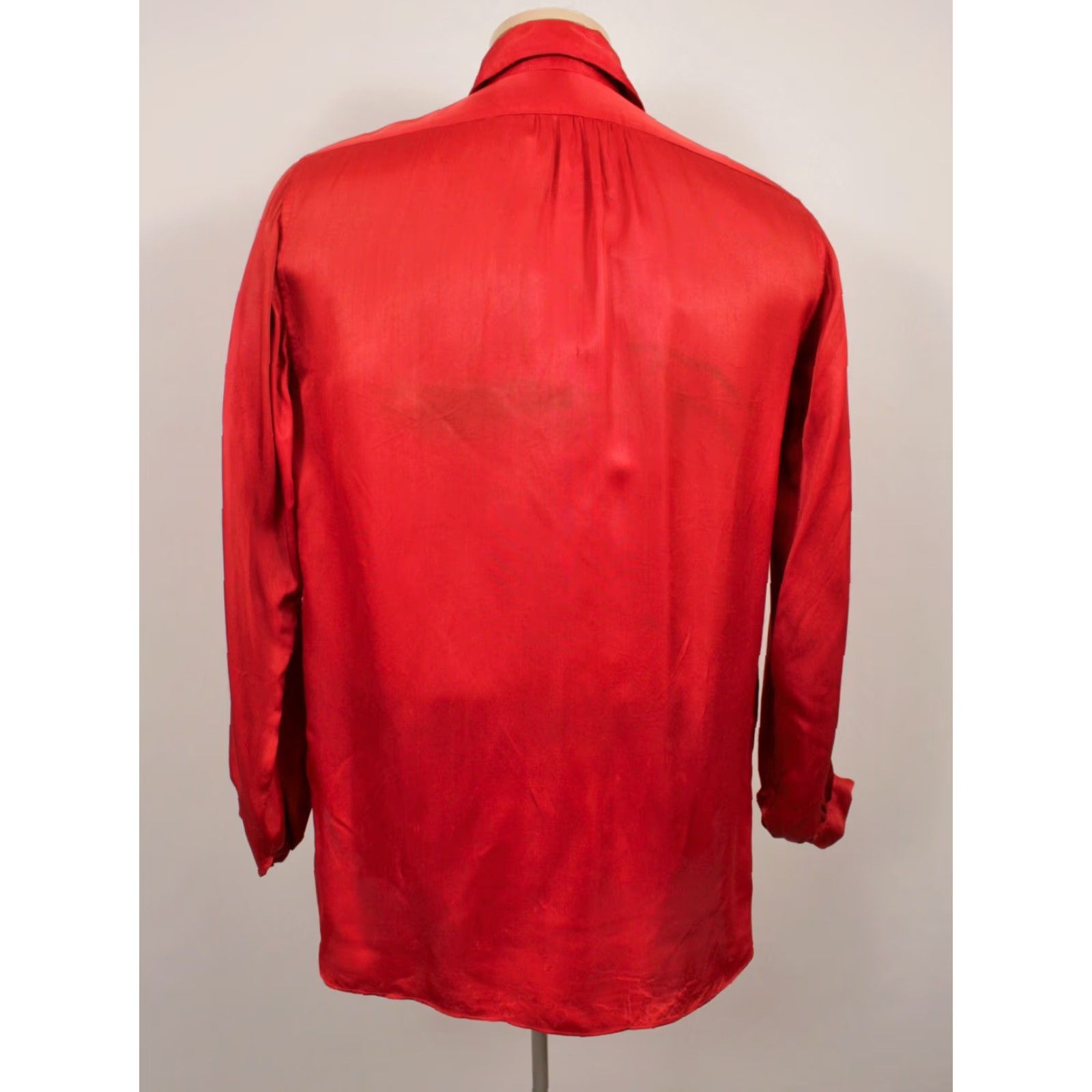 Vintage VINTAGE Men's VTG 30s Red Satin Button Down Shirt Sz M 1930s Western Size US M / EU 48-50 / 2 - 2 Thumbnail