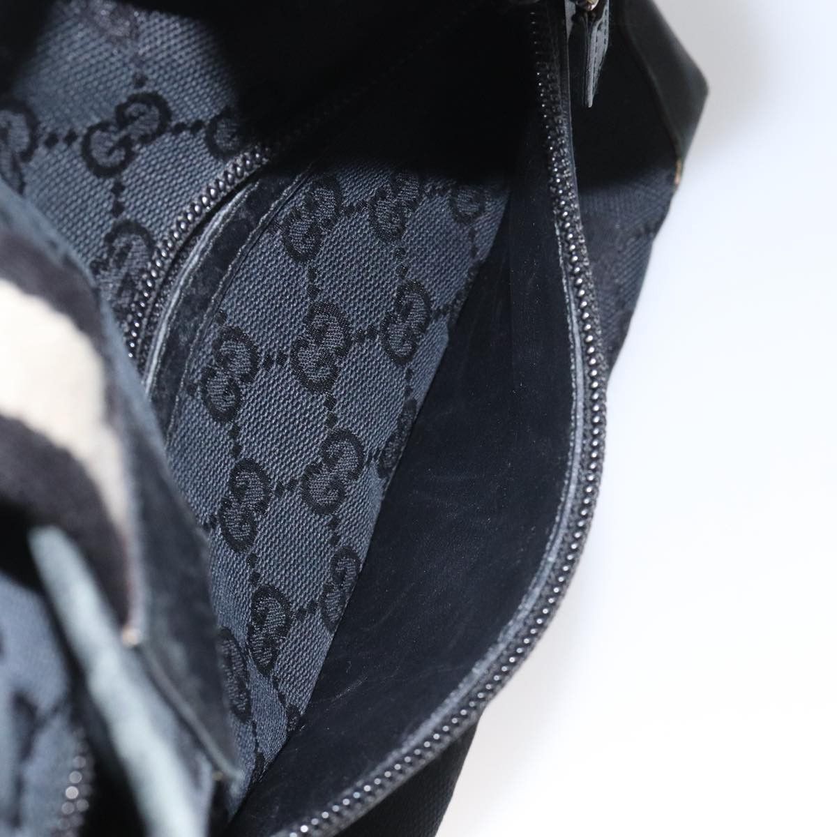 Gucci GUCCI GG Canvas Sherry Line Tote Bag Black White 019 0402 Size ONE SIZE - 22 Thumbnail