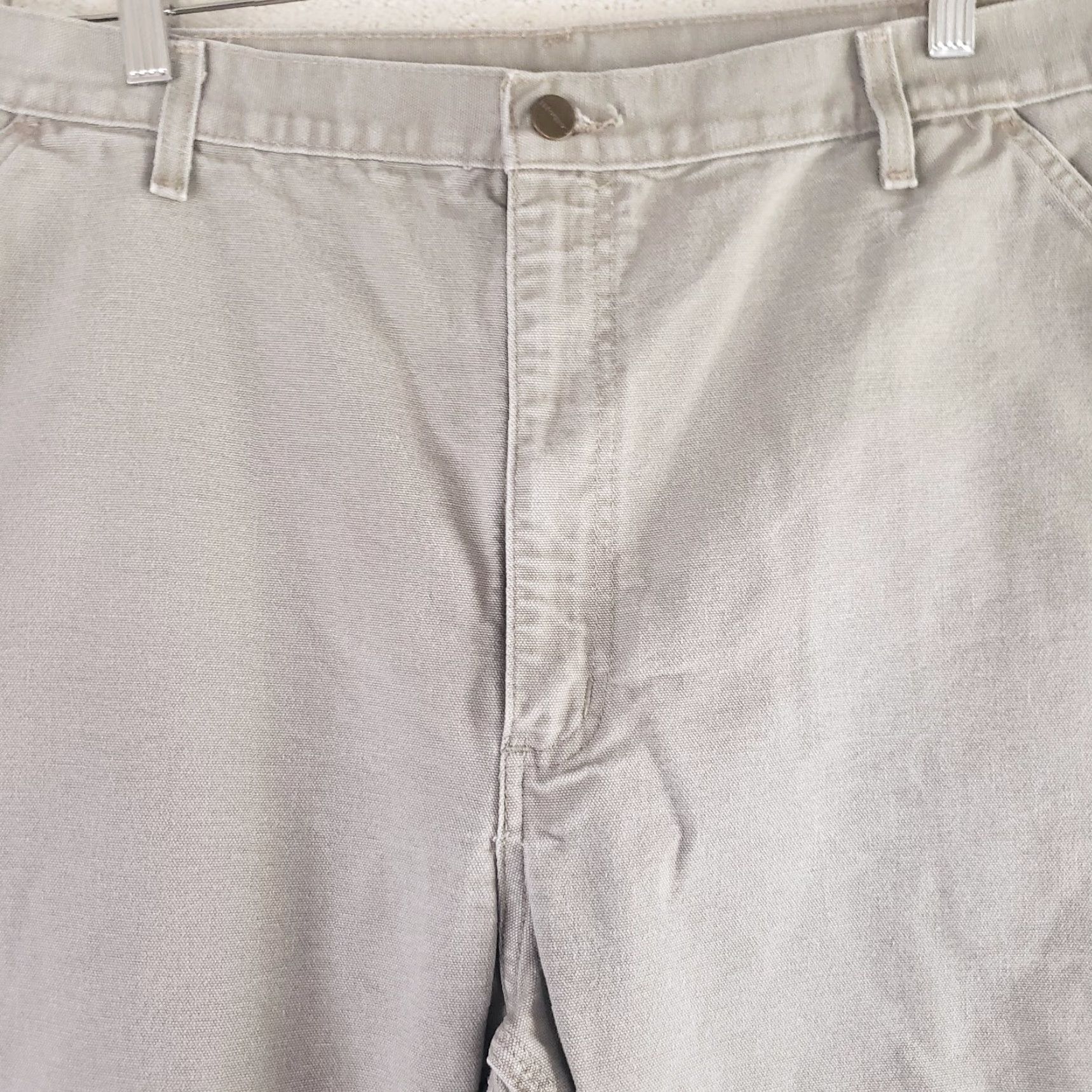Carhartt Carhartt B11 DES Work Pants Desert Khaki Dungaree Fit Carpenter 42x32.5 Mens Regular 100% Cotton Zipper Loops Logo Beige/Khaki Concrete? Size US 42 / EU 58 - 5 Thumbnail