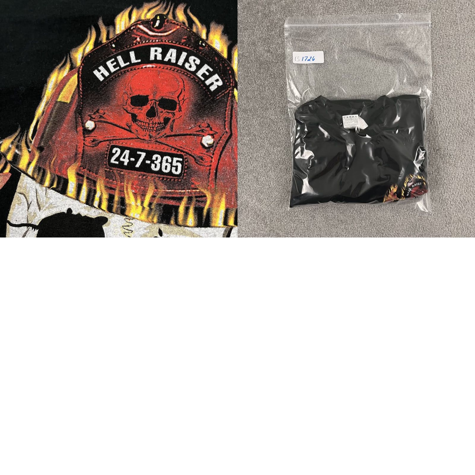 Fruit Of The Loom VTG Firefighter Shirt Mens XL Black Skull Skeleton Fire Hell Raiser Graphic Tee Size US XL / EU 56 / 4 - 8 Thumbnail