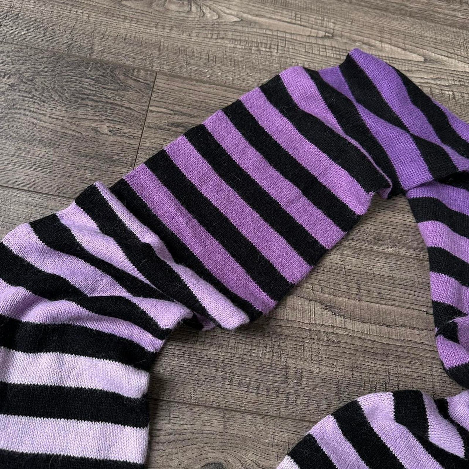 Vintage Beautiful vintage 00s purple black scarf Size ONE SIZE - 4 Thumbnail