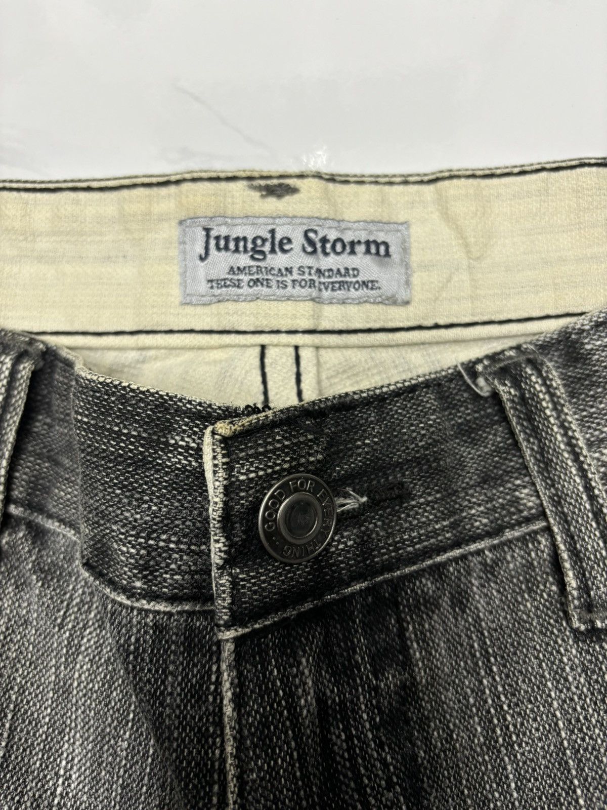 Hysteric Glamour JUNGLE STORM CRAZY STRIPE DENIM SHORT JEANS Size US 31 - 10 Thumbnail