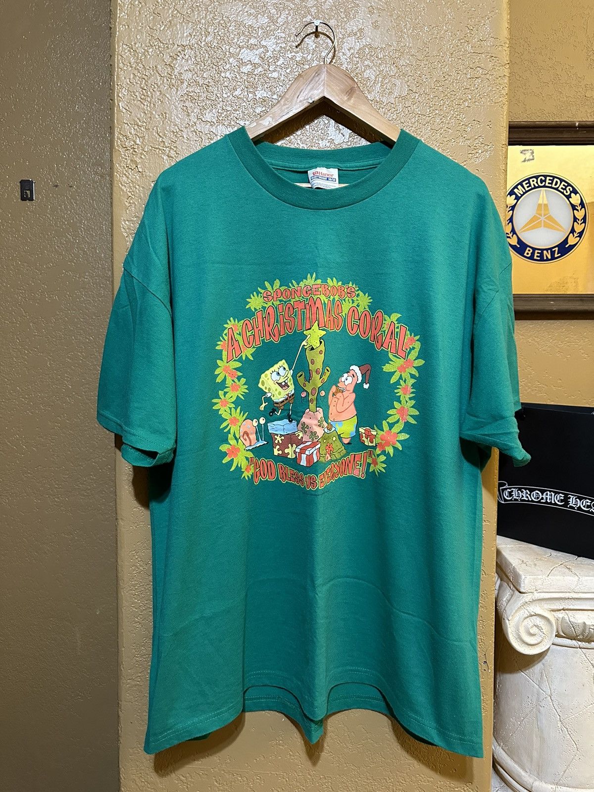 Cartoon Network × Nickelodeon × Vintage RARE VINTAGE SpongeBob’s A Christmas Coral T Shirt Size US XL / EU 56 / 4 - 1 Thumbnail