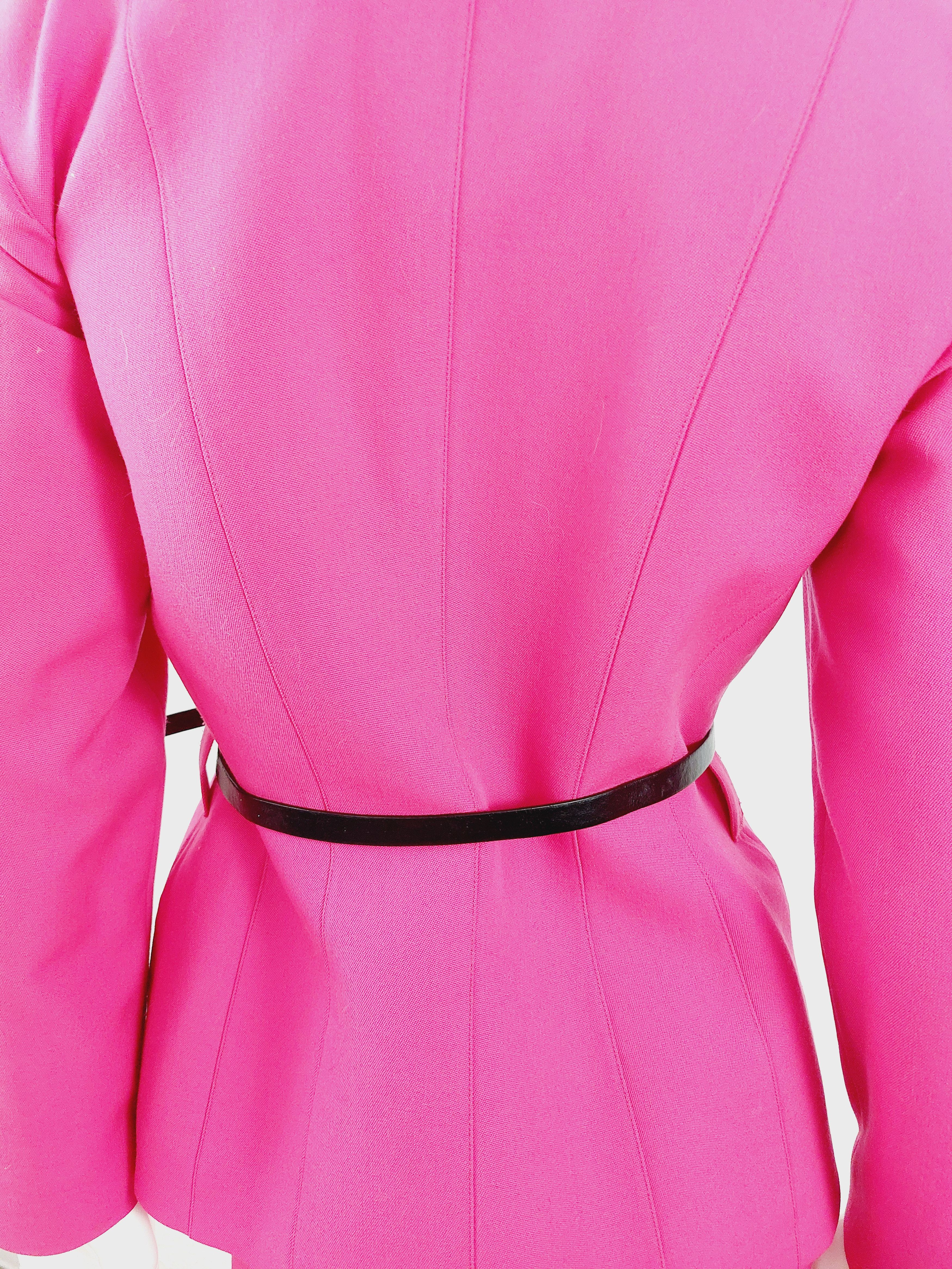 Thierry Mugler Thierry Mugler 1980s Hot Pink Sculptural Suit Set Blazer Size M / US 6-8 / IT 42-44 - 15 Thumbnail