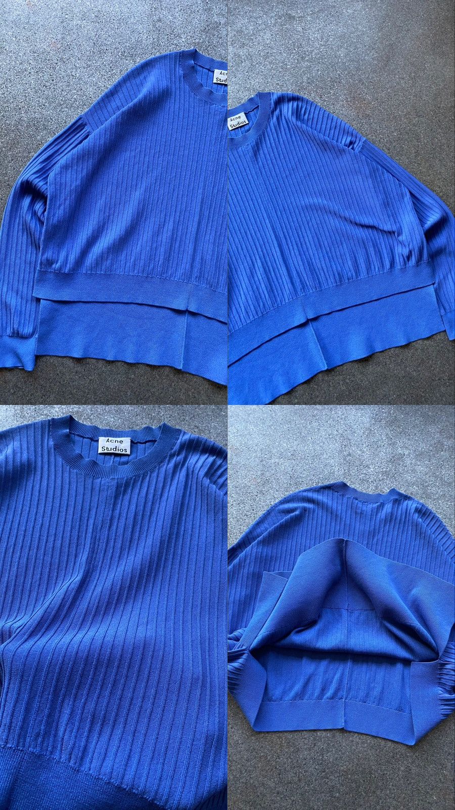 Acne Studios × Issey Miyake Acne Studios Issy Cotton Blue Cropped Ribbed Sweater Size S / US 4 / IT 40 - 7 Thumbnail