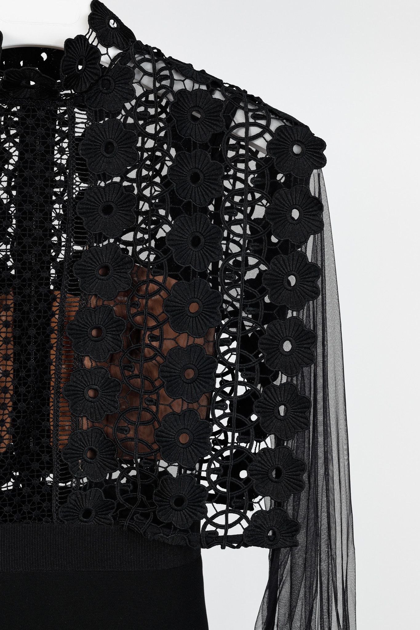 Self-Portrait Self-Portrait SS/16 Balloon-Sleeve Lace A-Line Mini Dress Size S / US 4 / IT 40 - 5 Thumbnail