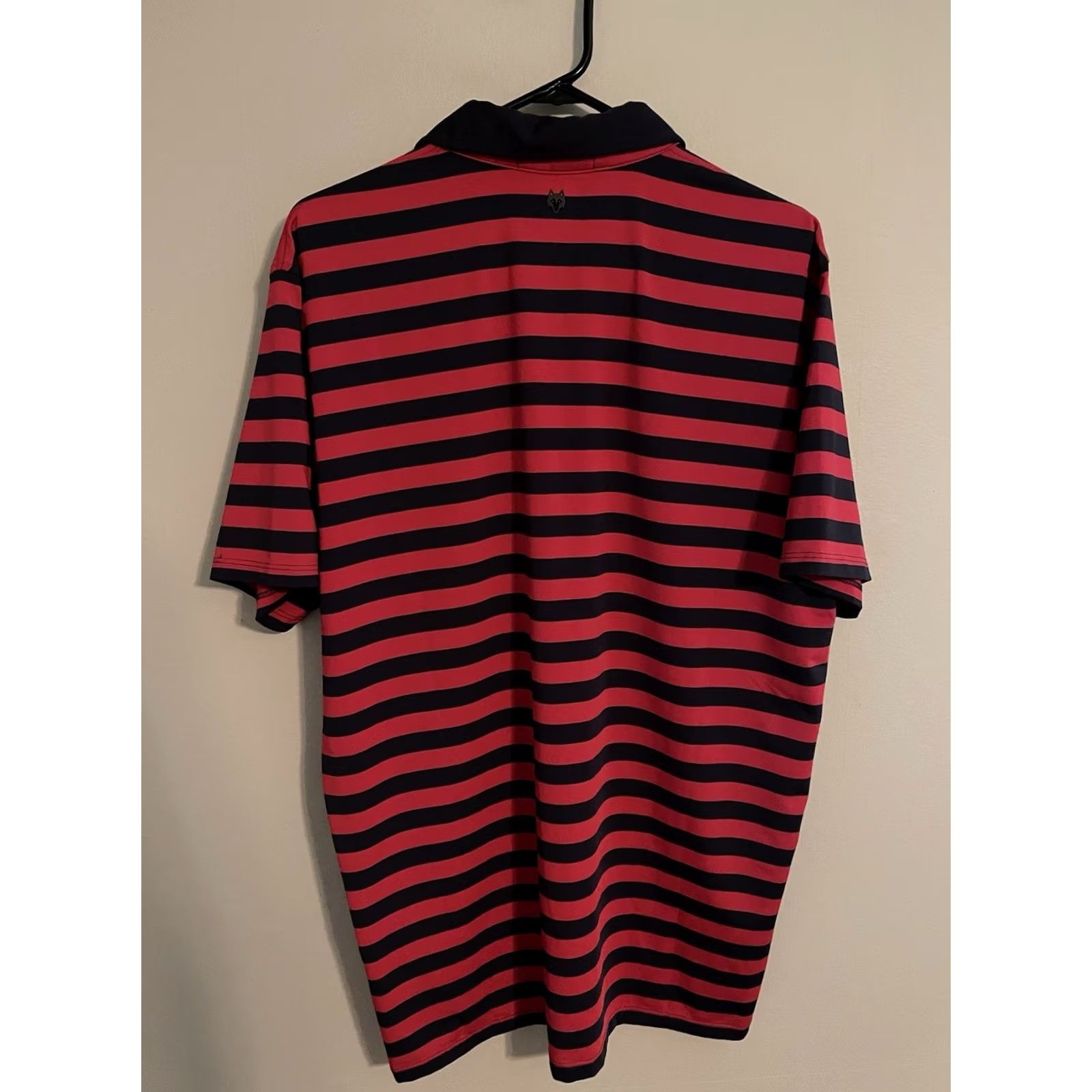 Vintage Greyson Golf Polo Shirt Large Athletic Performance Dark Pink Navy Striped Mens Size US L / EU 52-54 / 3 - 3 Thumbnail