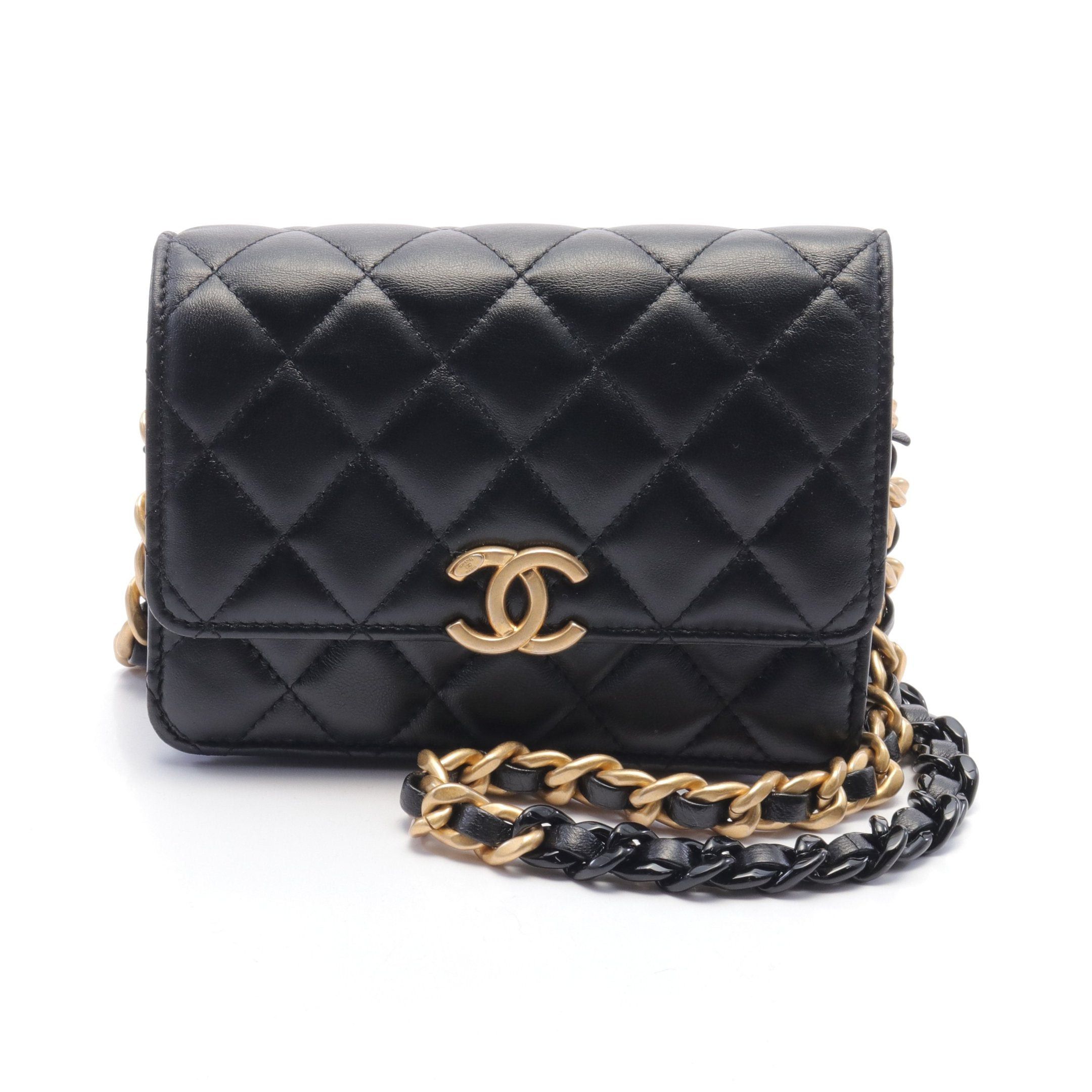Chanel Chanel Matelasse Classic Chain Wallet Leather Black Combination Metal Fittings Size ONE SIZE - 1 Thumbnail