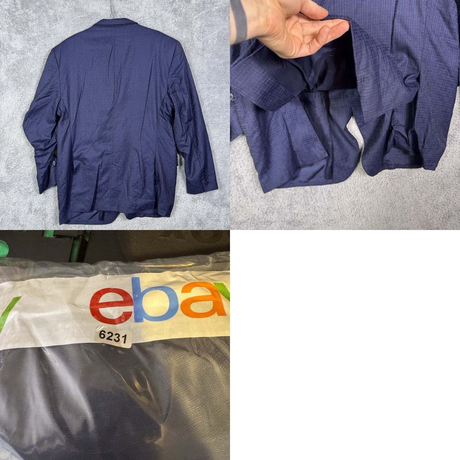 Tallia Coppley Sport Coat Mens 42R Blazer Wool Blue 2-Button Notch Lapel Double-Vented Regular Fit Geometric Napoli Tallia Di Delfino Napoli Blazer Suit Size 42R - 10 Thumbnail