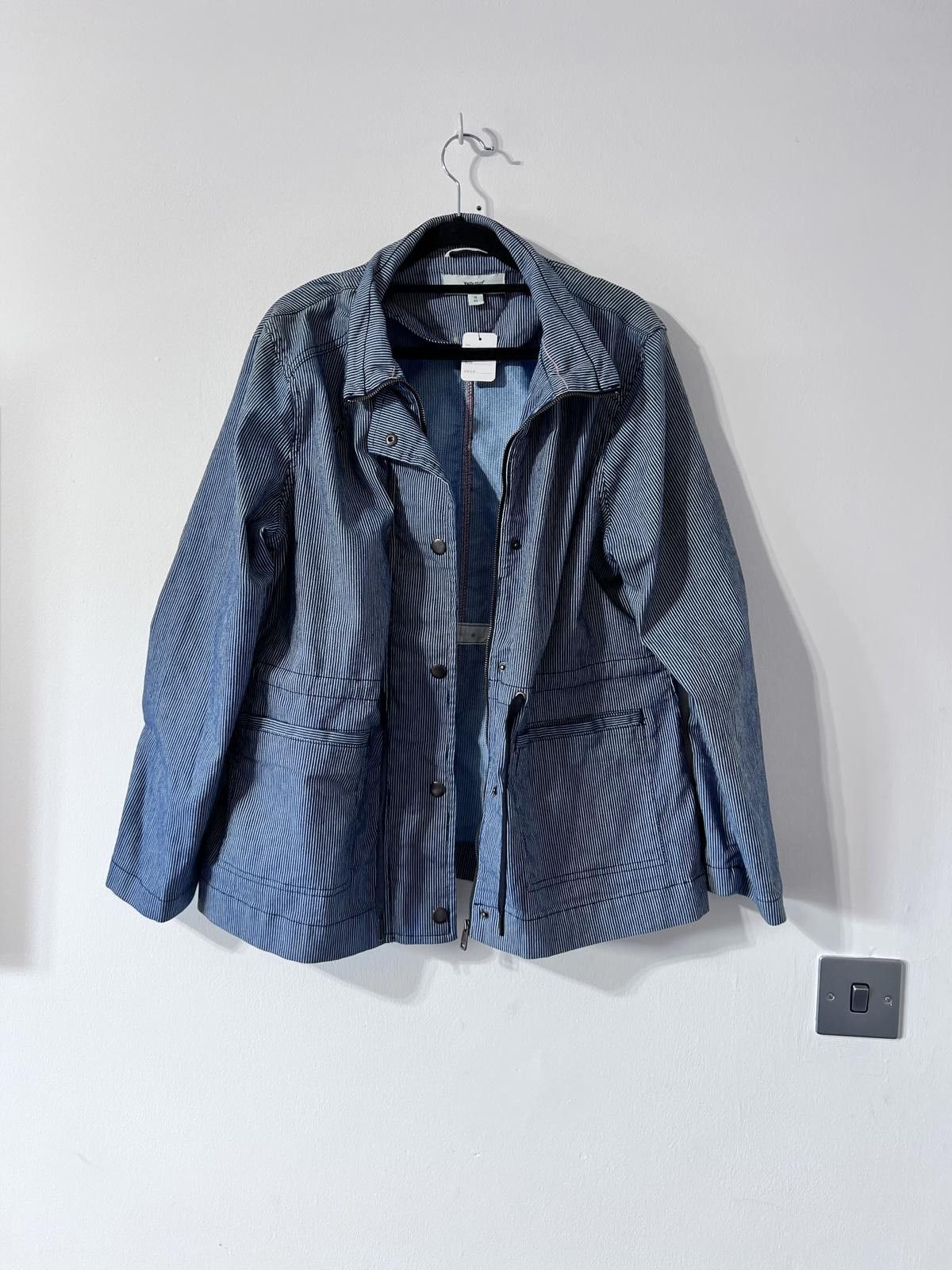 Other White Stuff Blue Pinstripe Denim Jacket UK 14 / EU 42 Size L / US 10 / IT 46 - 2 Thumbnail