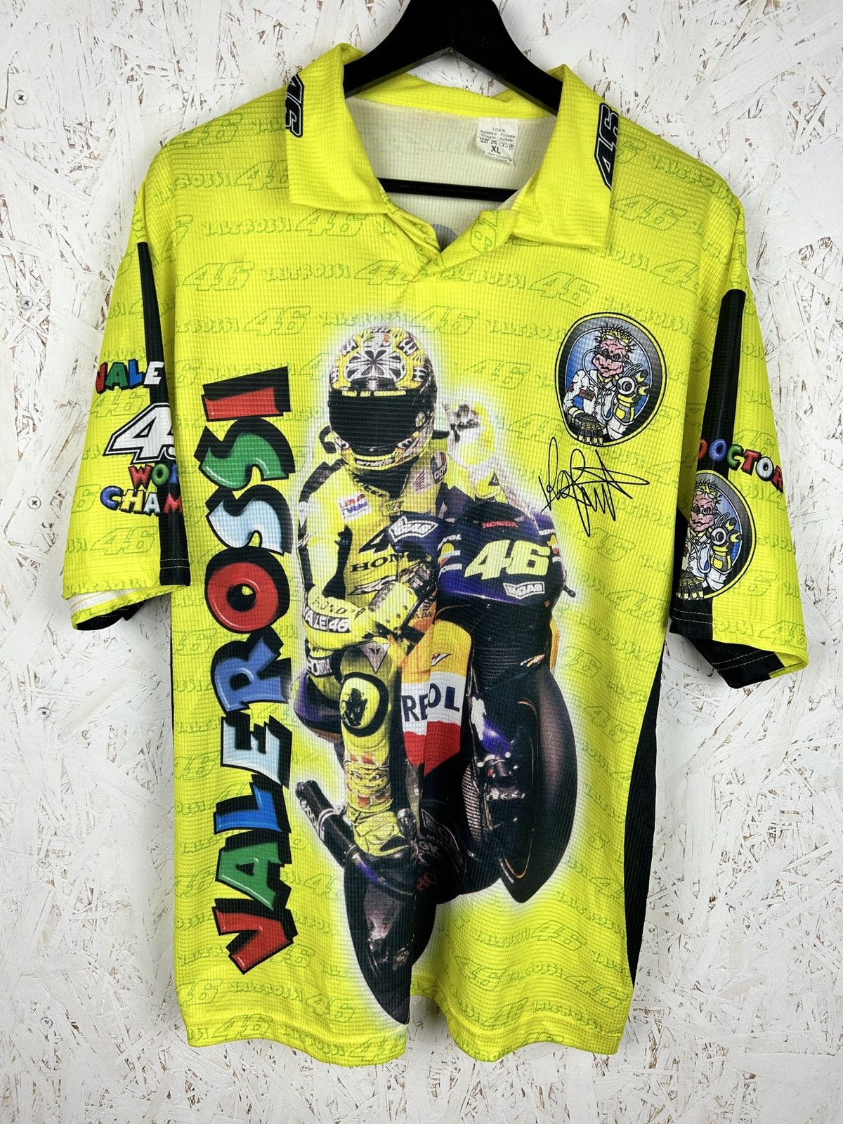 90s Valentino Rossi The Doctor AOP Bootleg Fan Jersey XL