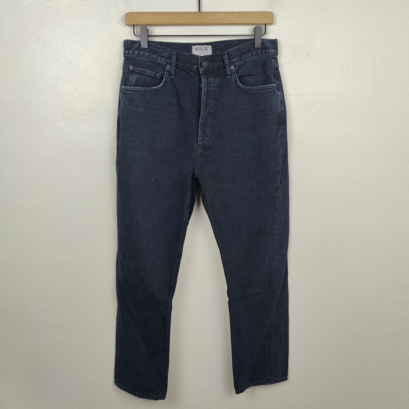 Agolde Agolde Riley High Rise Straight Crop Jeans Womens 29 Black Size 29" - 1 Thumbnail