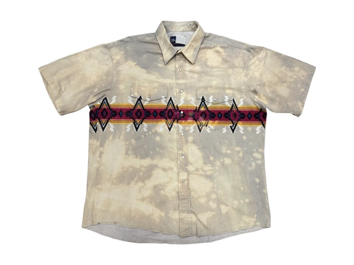 Vintage × Wrangler VINTAGE NAVAJO WRANGLER WESTERN SHIRT CUSTOM ACID WASH Size US XL / EU 56 / 4 - 1 Thumbnail