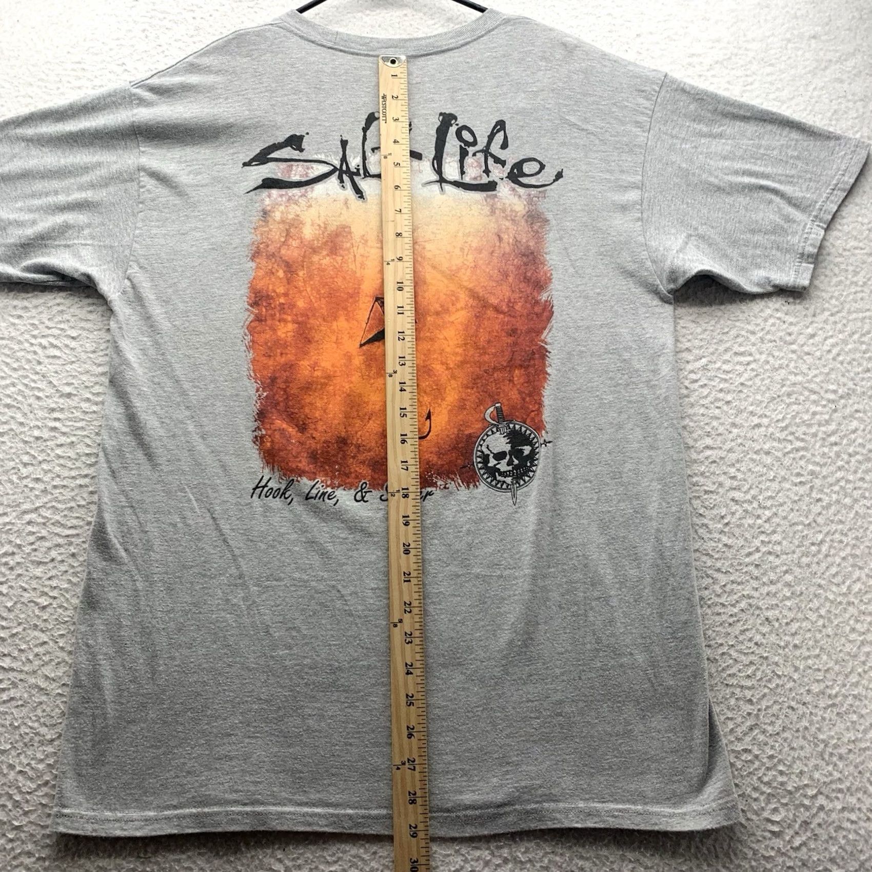 Vintage Salt Life T-Shirt Mens Large L Gray Hook Line Sinker Fishing Outdoors Southern Size US L / EU 52-54 / 3 - 5 Thumbnail