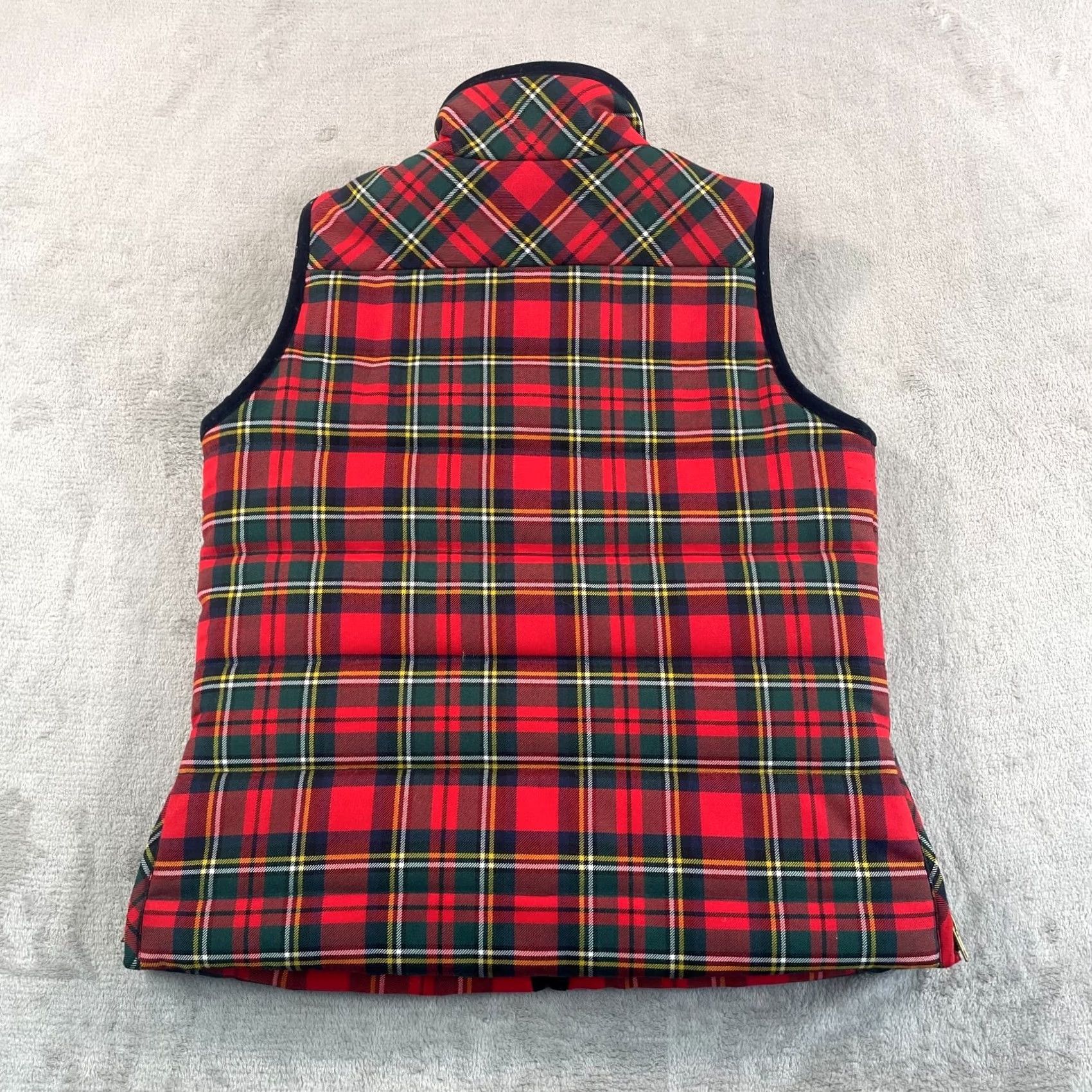 J.Crew J.CREW Tartan Mountain Puffer Vest Women Small Red Velvet Trim NWOT Size S / US 4 / IT 40 - 5 Thumbnail